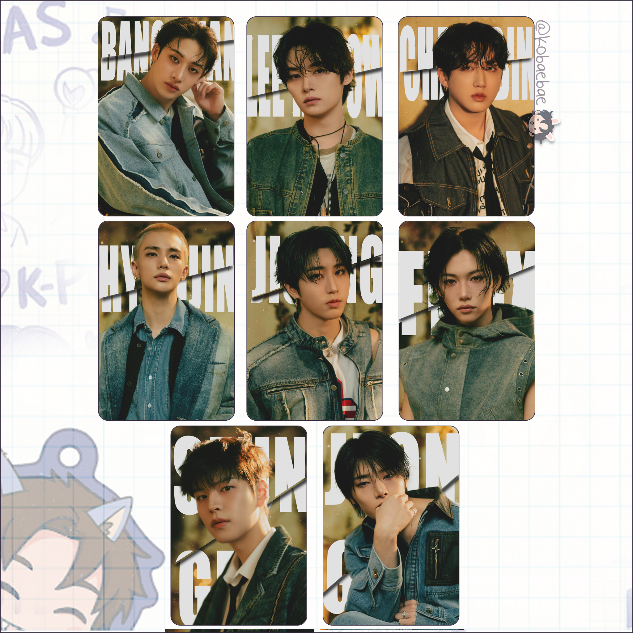 Skz - H.o.l.l.o.w. Handmade photocards kpop inspired - Bias set 1