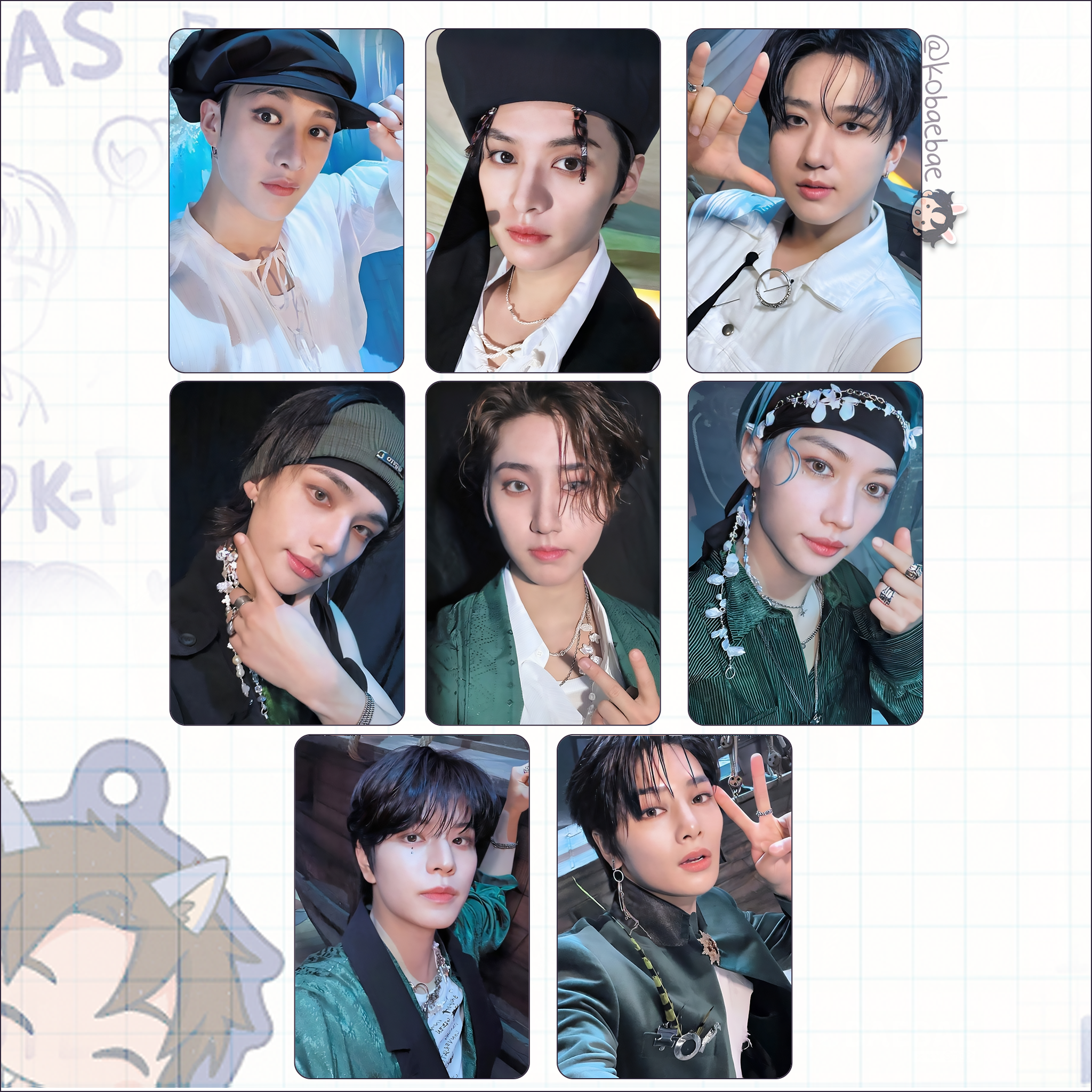 Skz - Handmade photocards kpop inspired - M.elon set 1