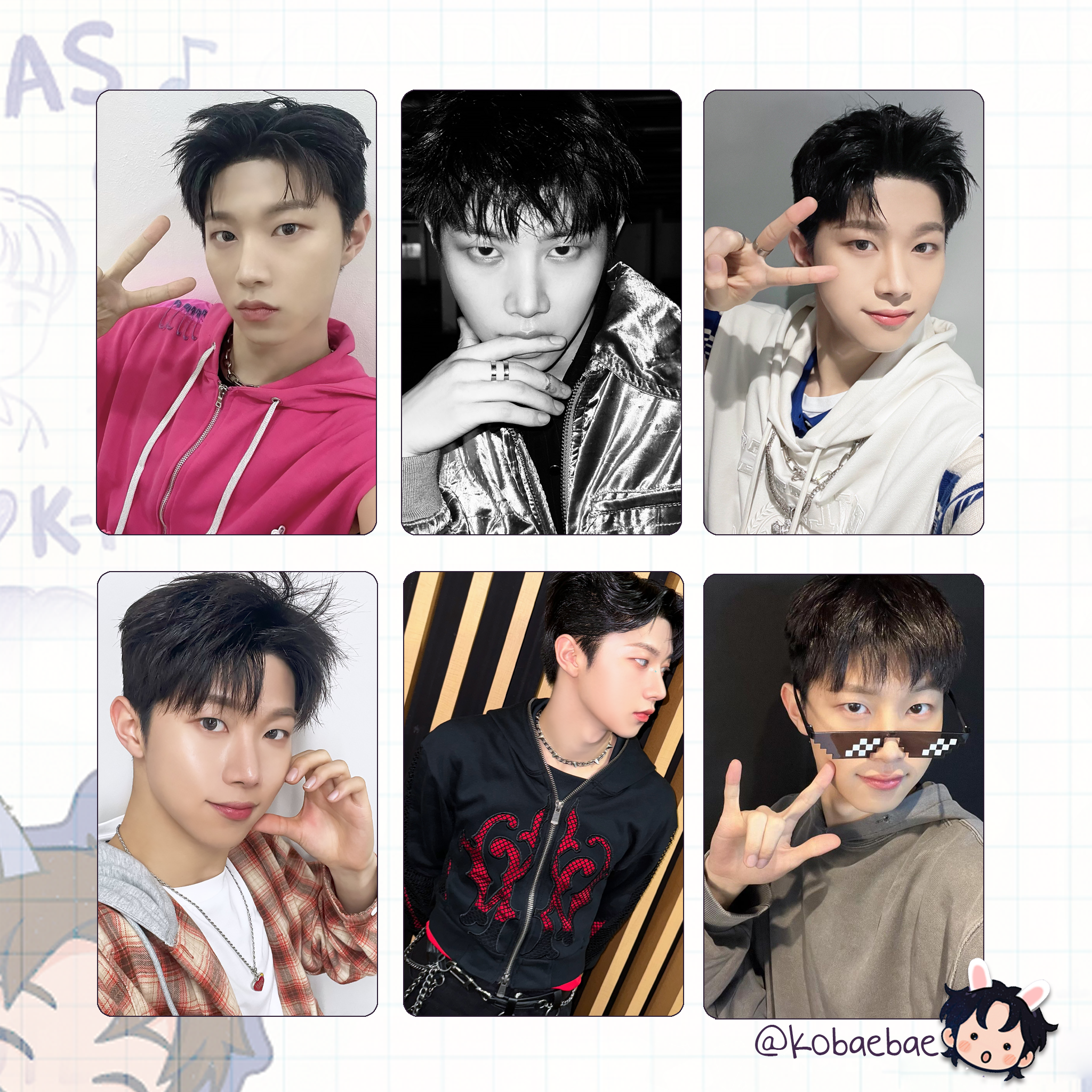 Xikers - Hyunwoo handmade photocards kpop inspired - Set 2