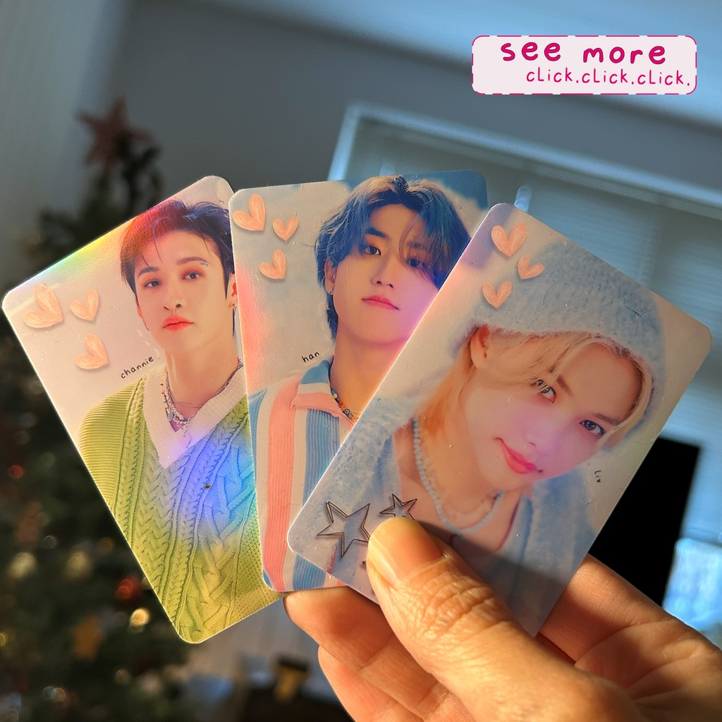 Skz - Rainbow holo set  handmade photocards kpop inspired - Dome set 2