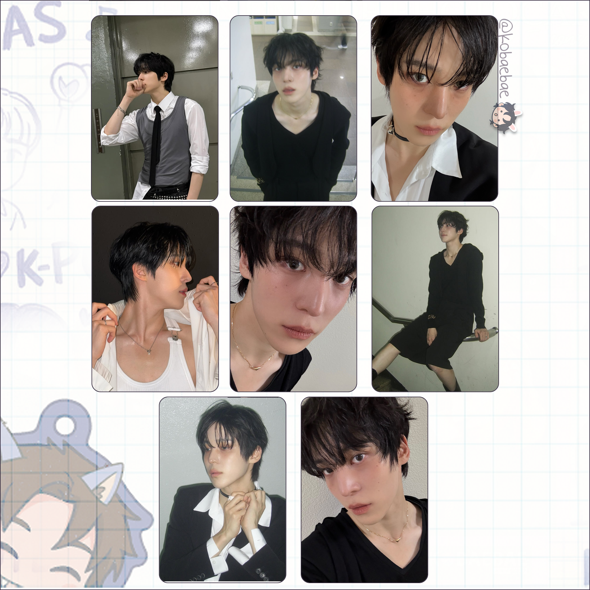 Atz - Yunho handmade photocards kpop inspired - Set 4