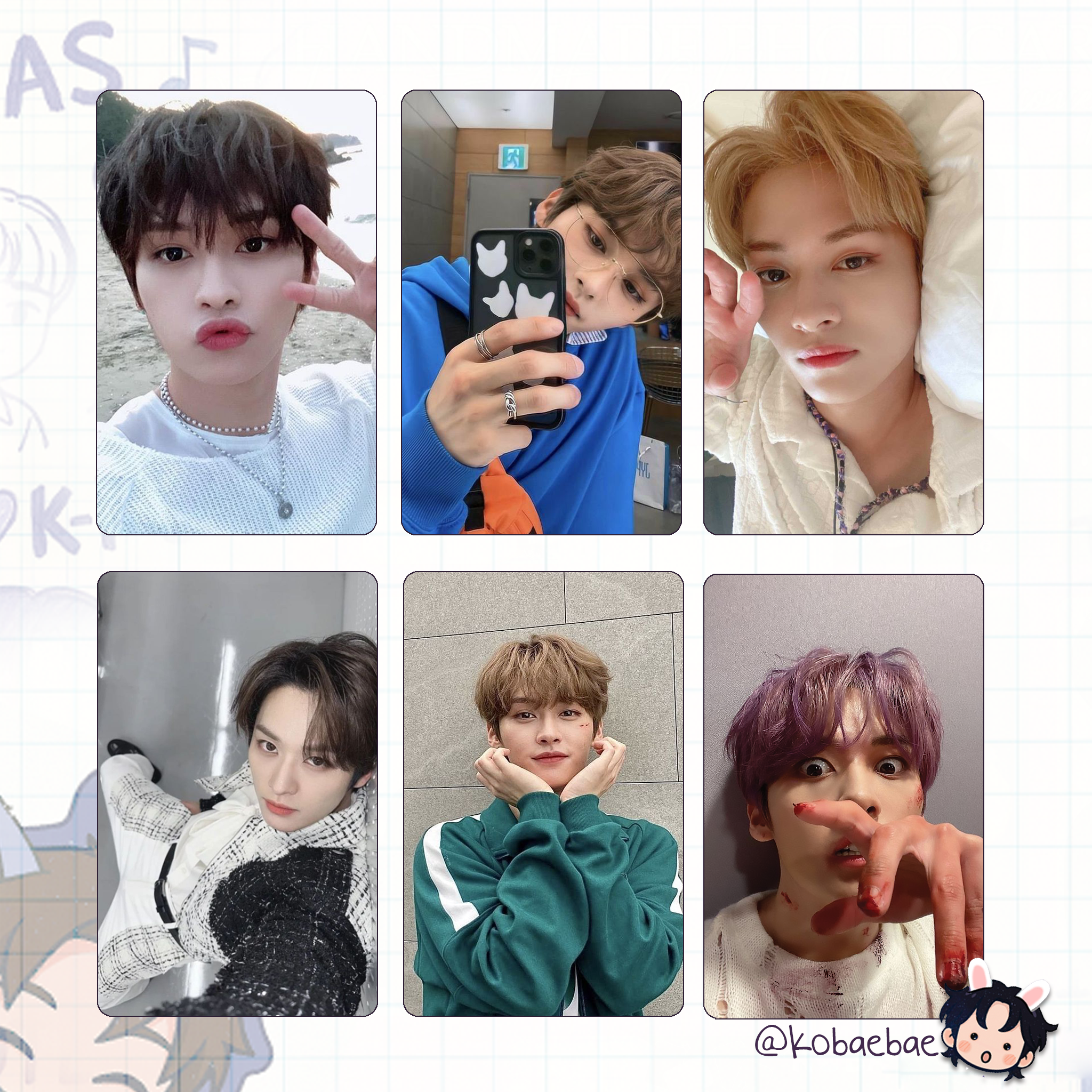 Stray Kids (Skz) - Lino Handmade photocards kpop inspired - Bias set 5