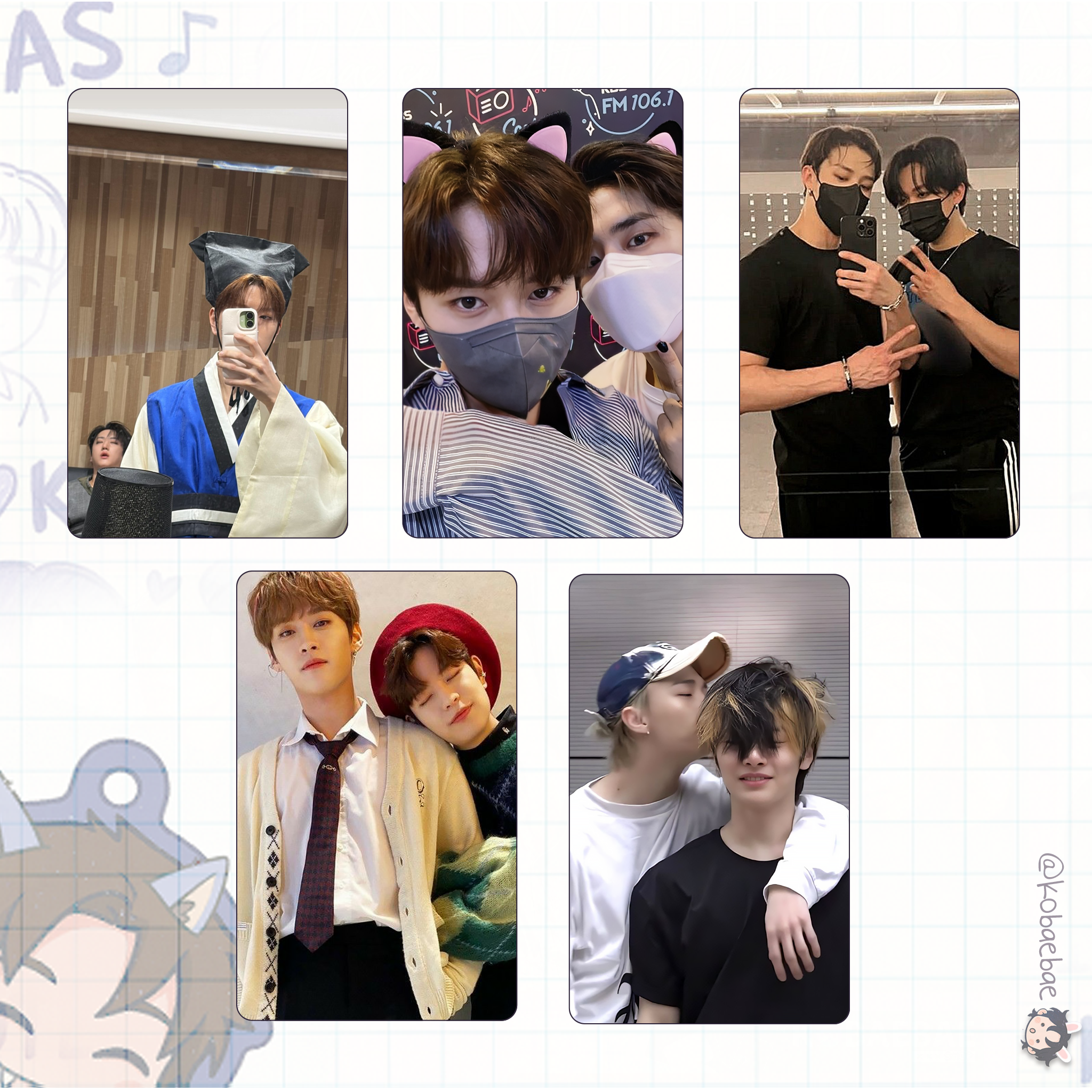 Stray Kids (Skz) - Ot8 Unit Handmade photocards kpop inspired - Bias set 4