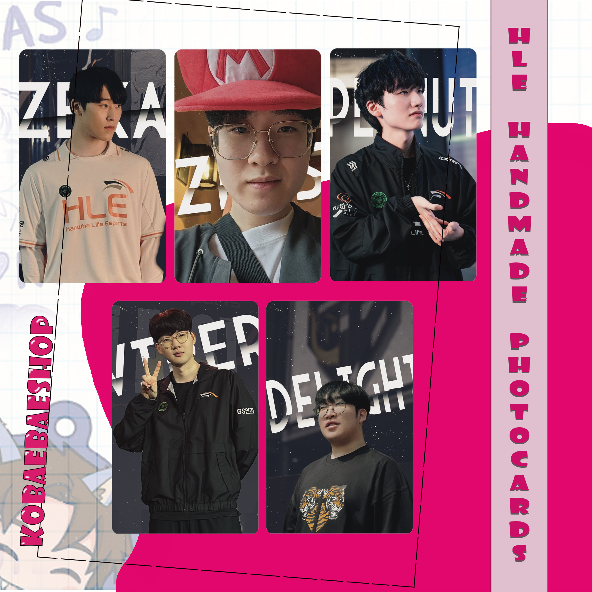 ProPlayer - Team Esports 24 handmade photocards kpop inspired - Set 1