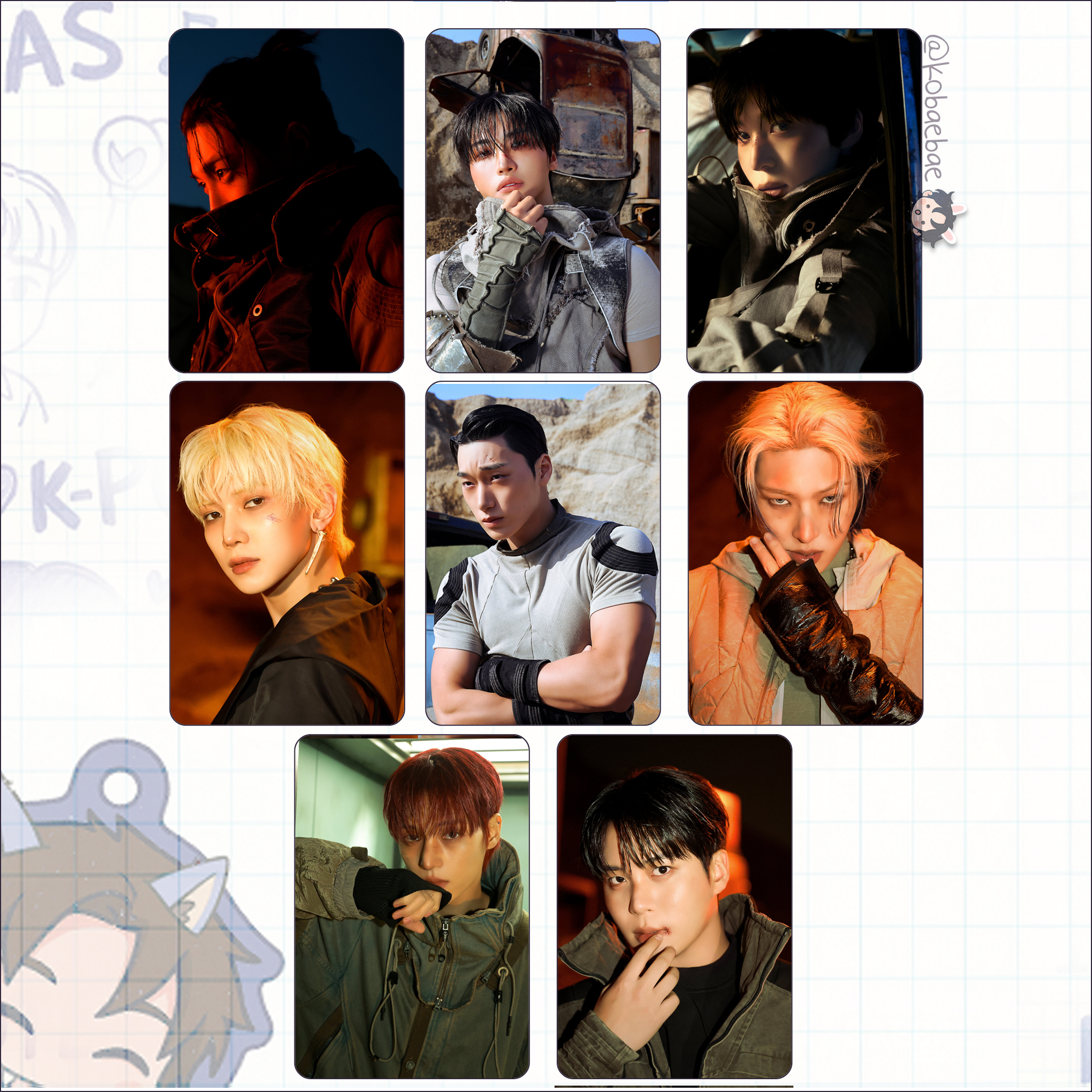 Ateez (Atz) - Golden H. 4 -  Handmade photocards kpop inspired - Poster set