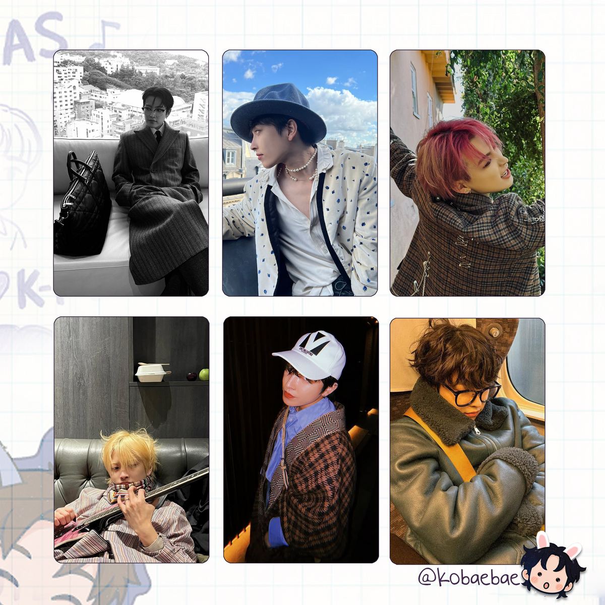 Ateez - Hongjoong handmade photocards kpop inspired - set 7