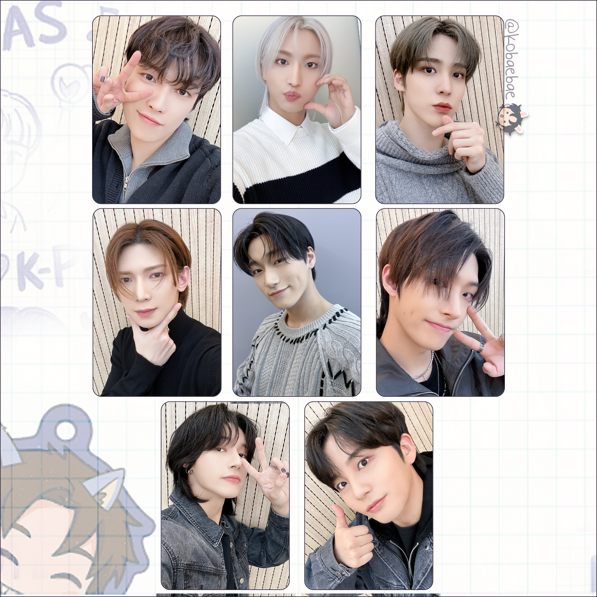 Atz - Bloggy handmade photocards kpop inspired - Bias set 4 - Double side