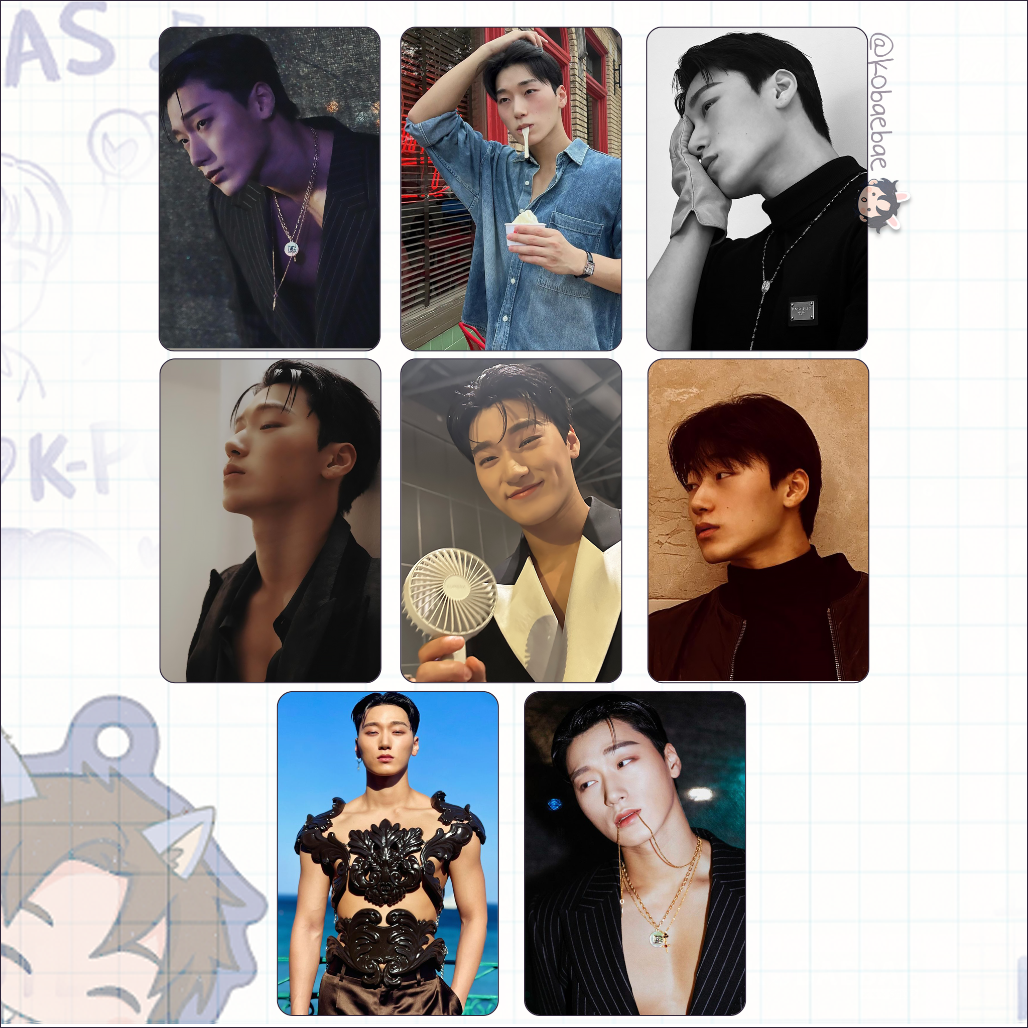 Atz - San handmade photocards kpop inspired - Set 5