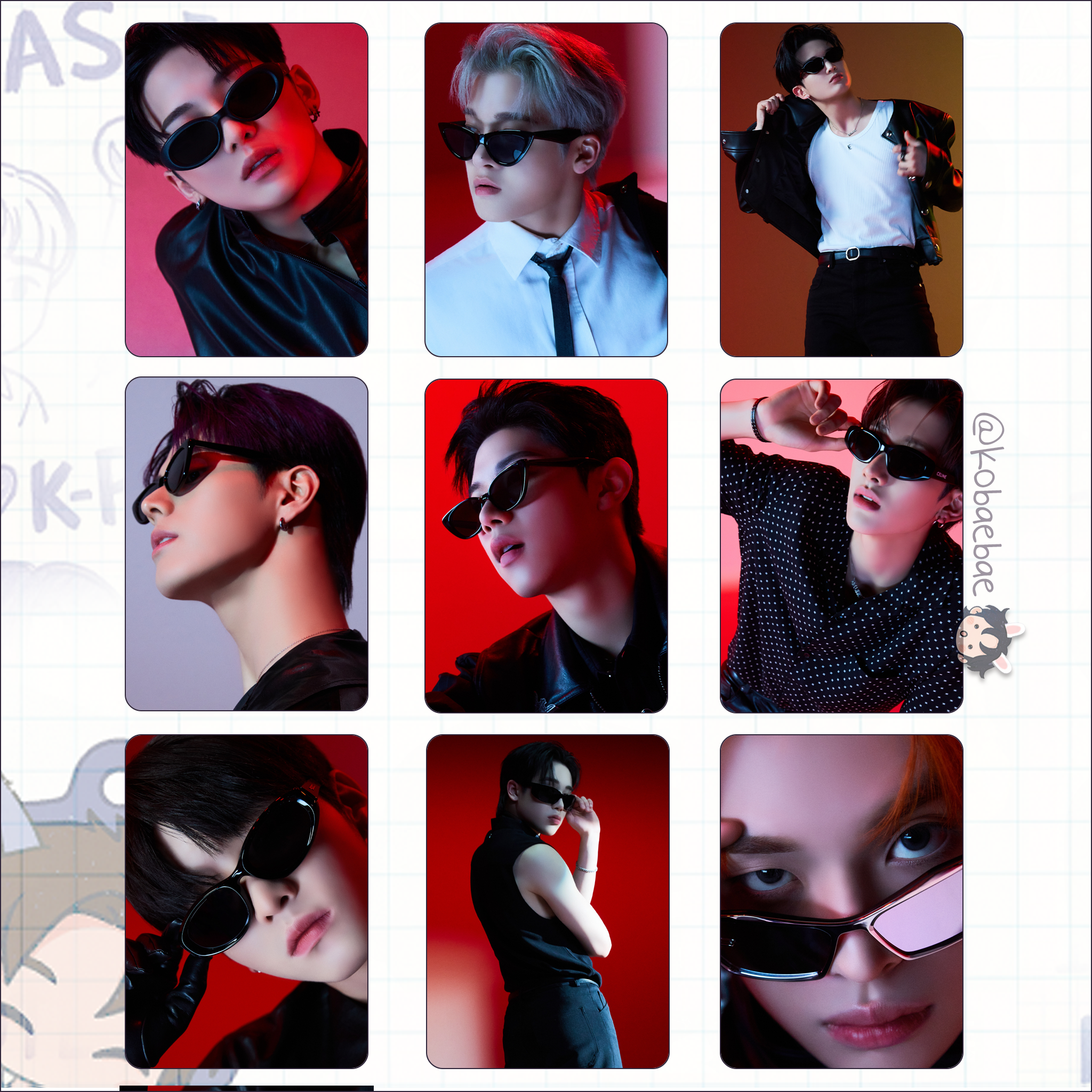 Xkrs - Watch Out handmade photocards kpop inspired - Set X Bias