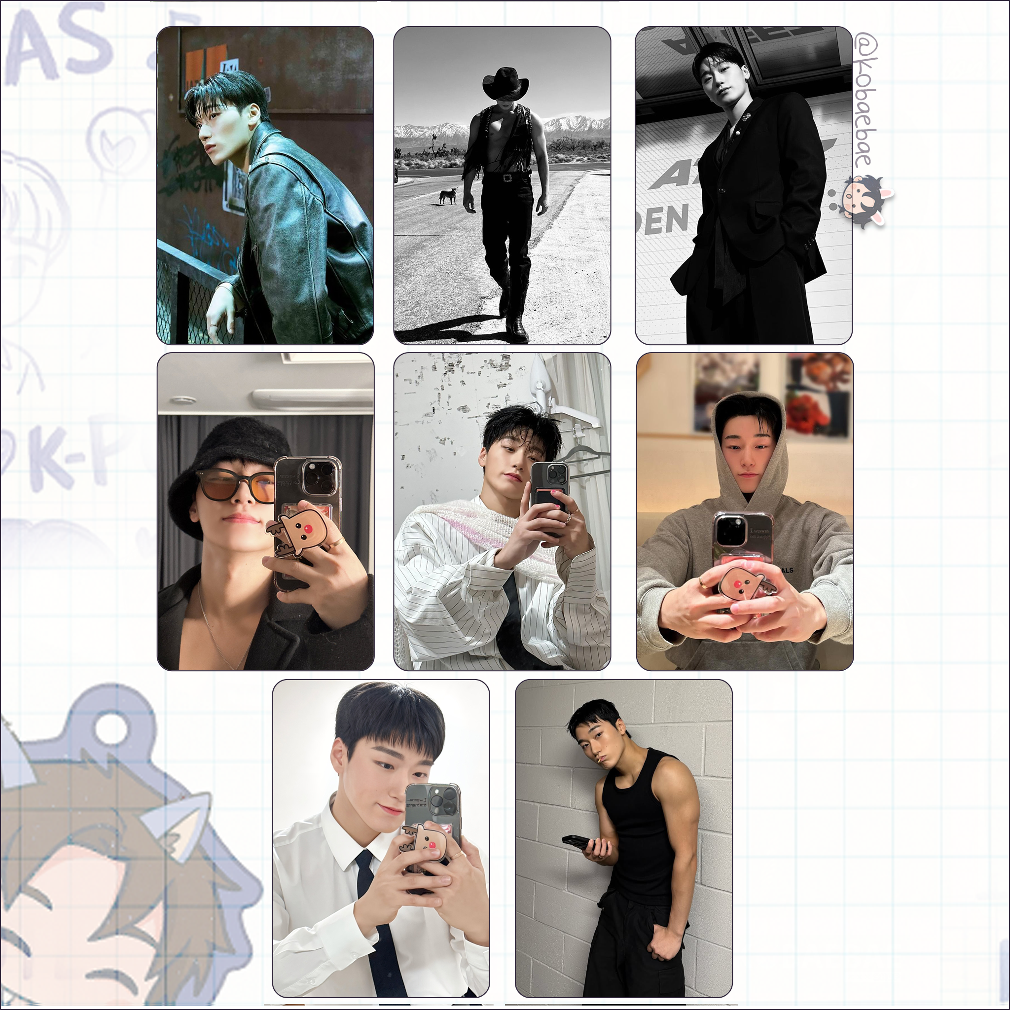 Atz - San handmade photocards kpop inspired - Set 4