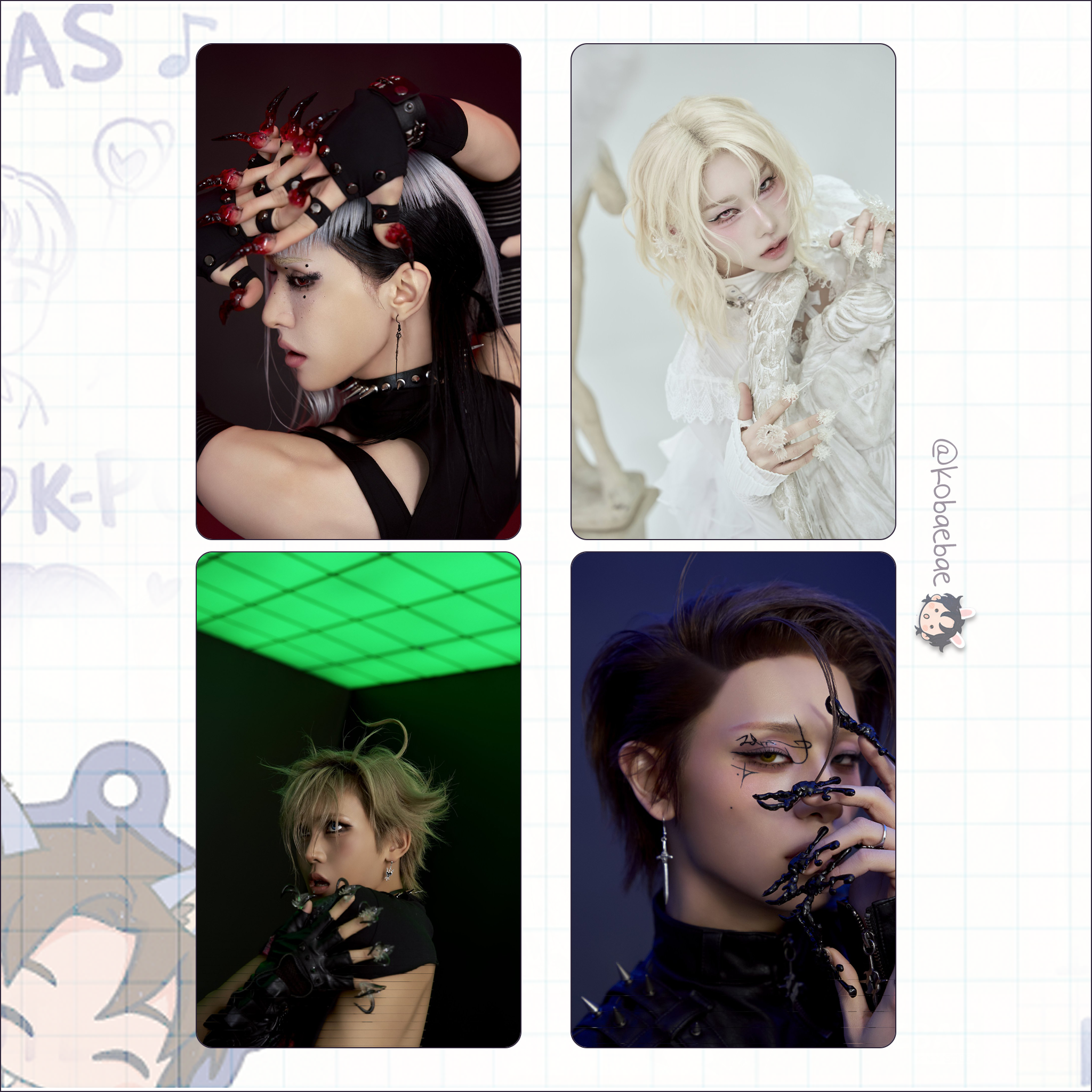 Xlov - 2nd Mini Album handmade photocards kpop inspired - Set 3