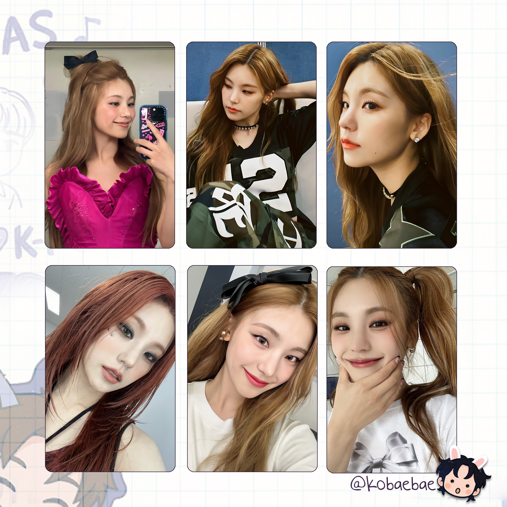 Itz - Yeji handmade photocards kpop inspired - Set 2