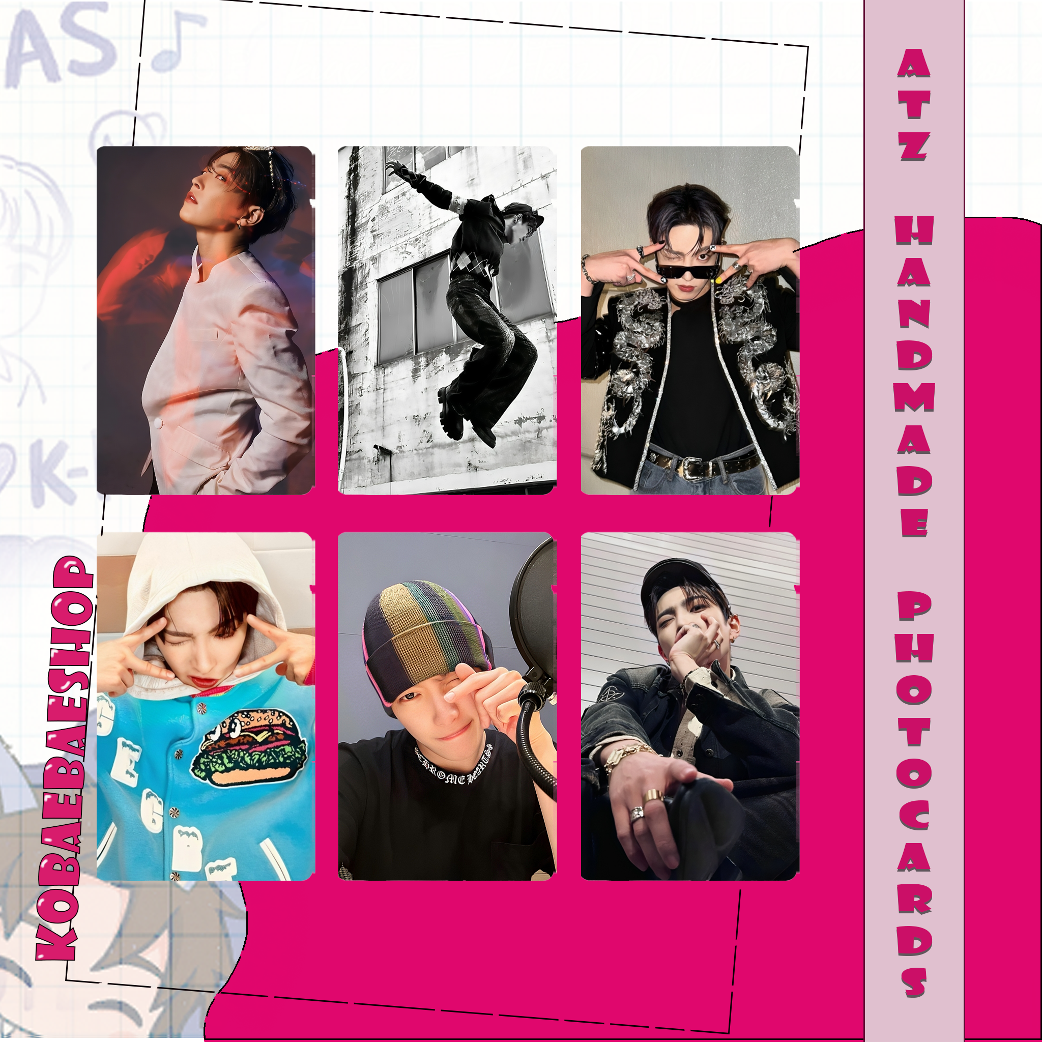 Atz - Joong handmade photocards kpop inspired - Set 3