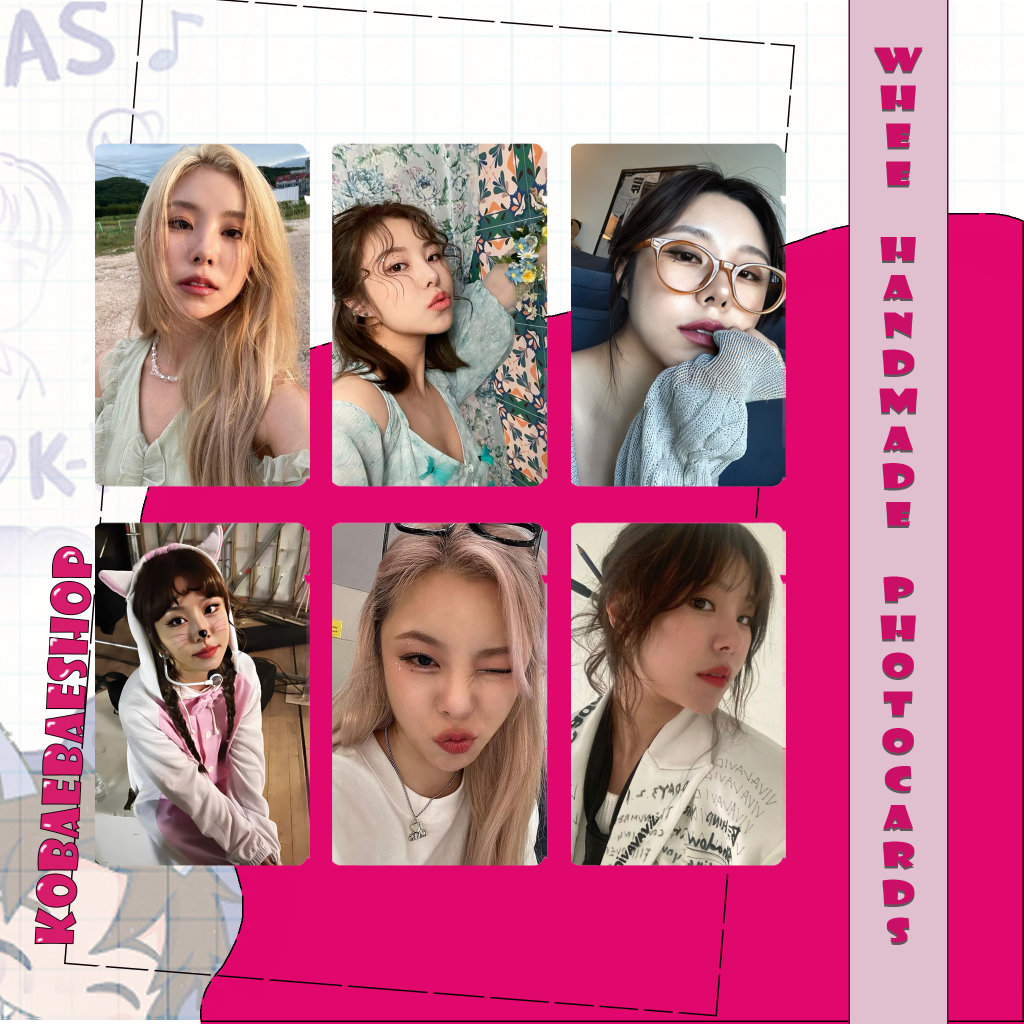 Mamoo - Wheein handmade photocards kpop inspired - Set 1