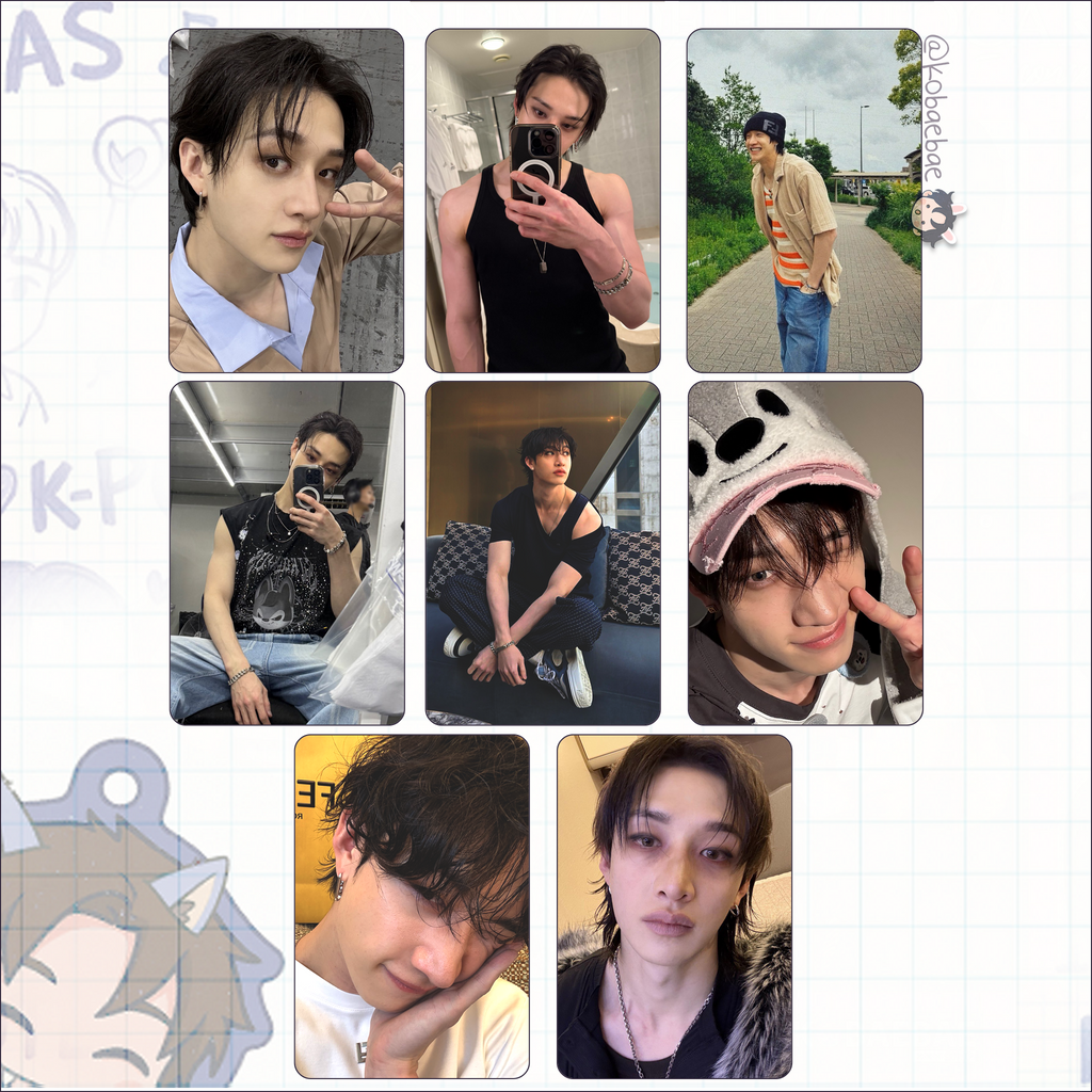 Skz (Stray Kids) - Bang Chan handmade photocards kpop inspired - Set 9