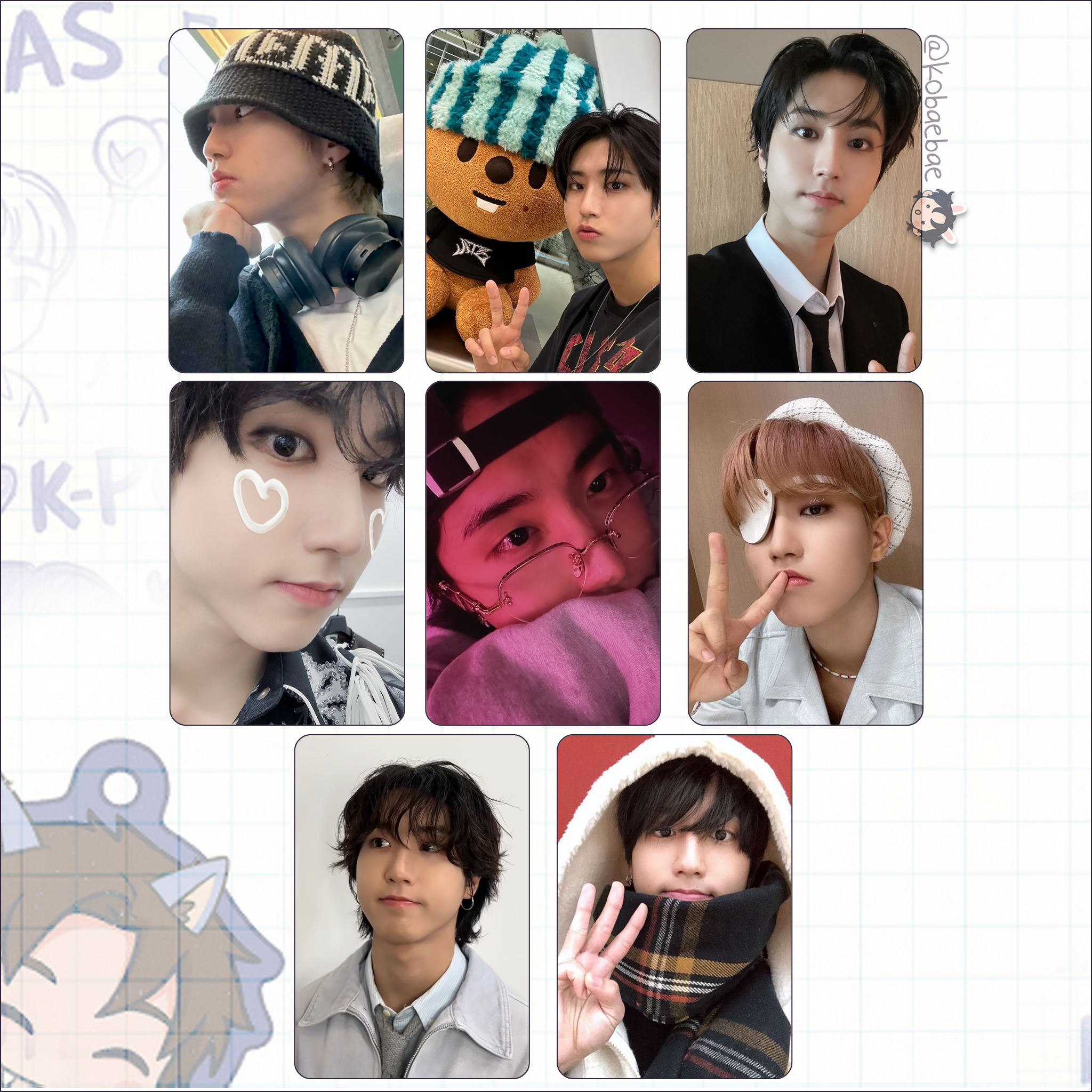 Skz (Stray Kids) - Han handmade photocards kpop inspired - Set 10