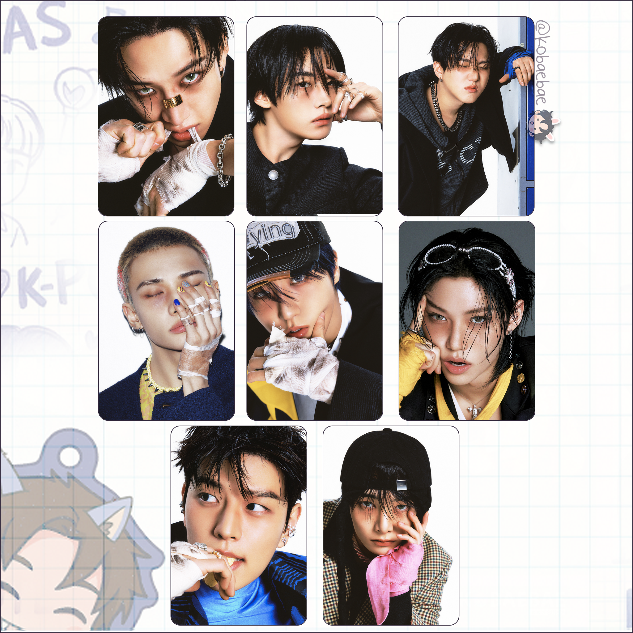 Skz - Handmade photocards kpop inspired - K.arma bias set 1