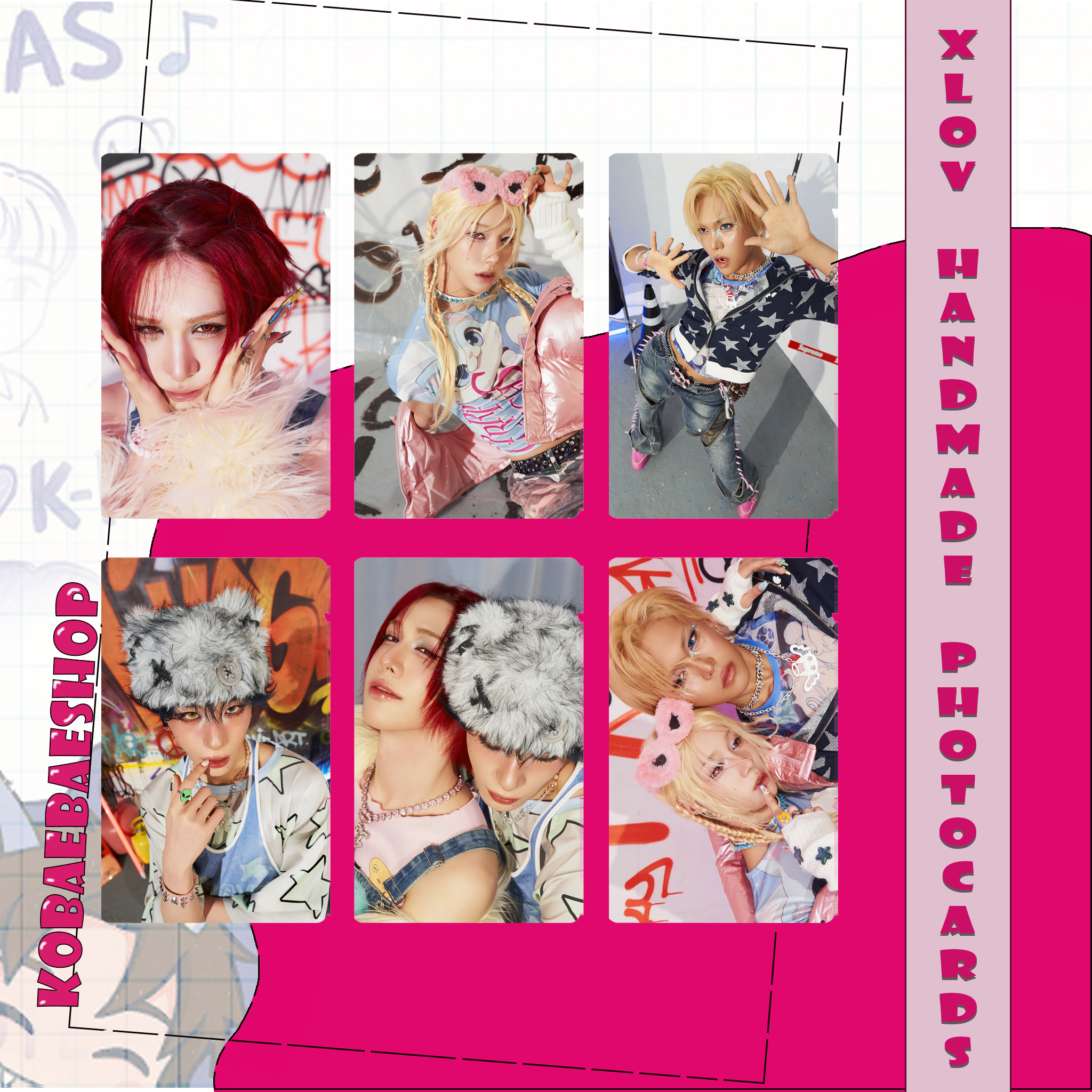 Xlov - Mini Album Handmade photocards kpop inspired - Bias Set 4