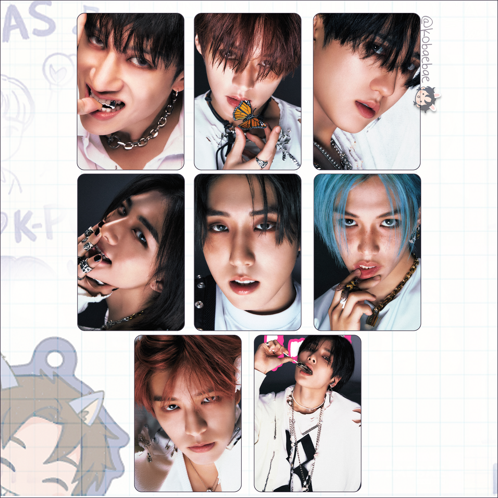 Skz - Rockstar Handmade photocards kpop inspired - Bias set 3