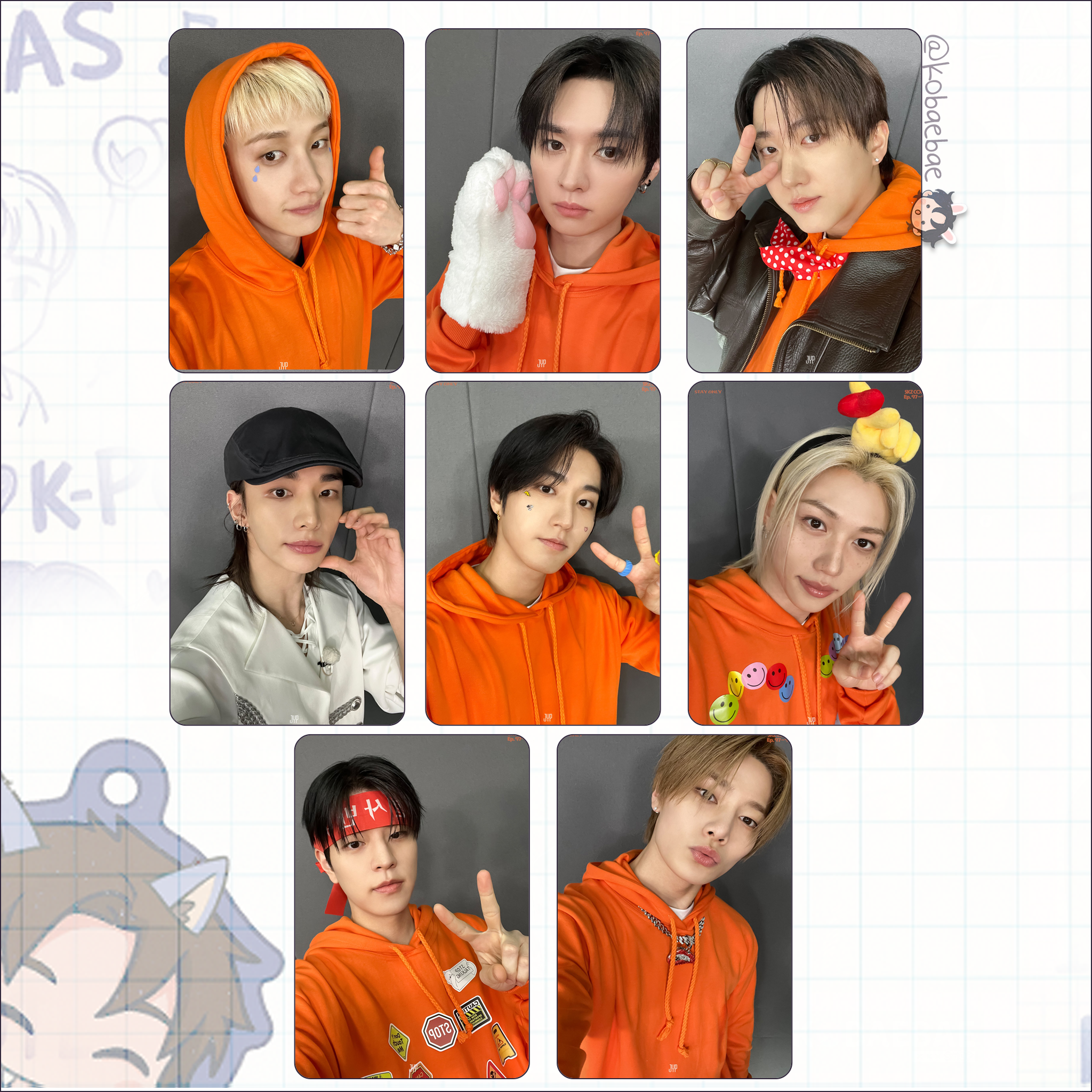 Skz (Stray Kids) - Selfie Code handmade photocards kpop inspired - bias set