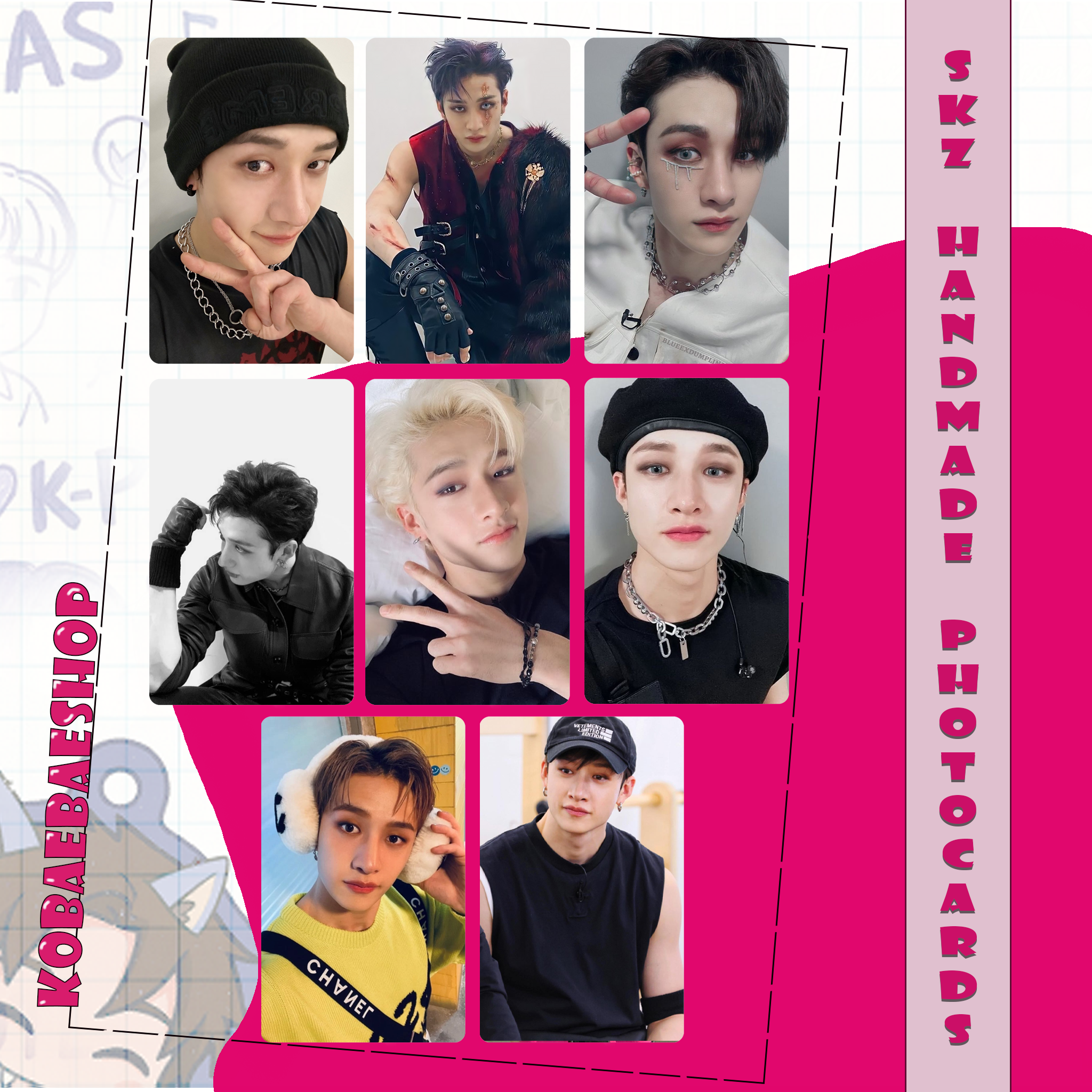 Skz - Channie Handmade photocards kpop inspired - Bias set 4