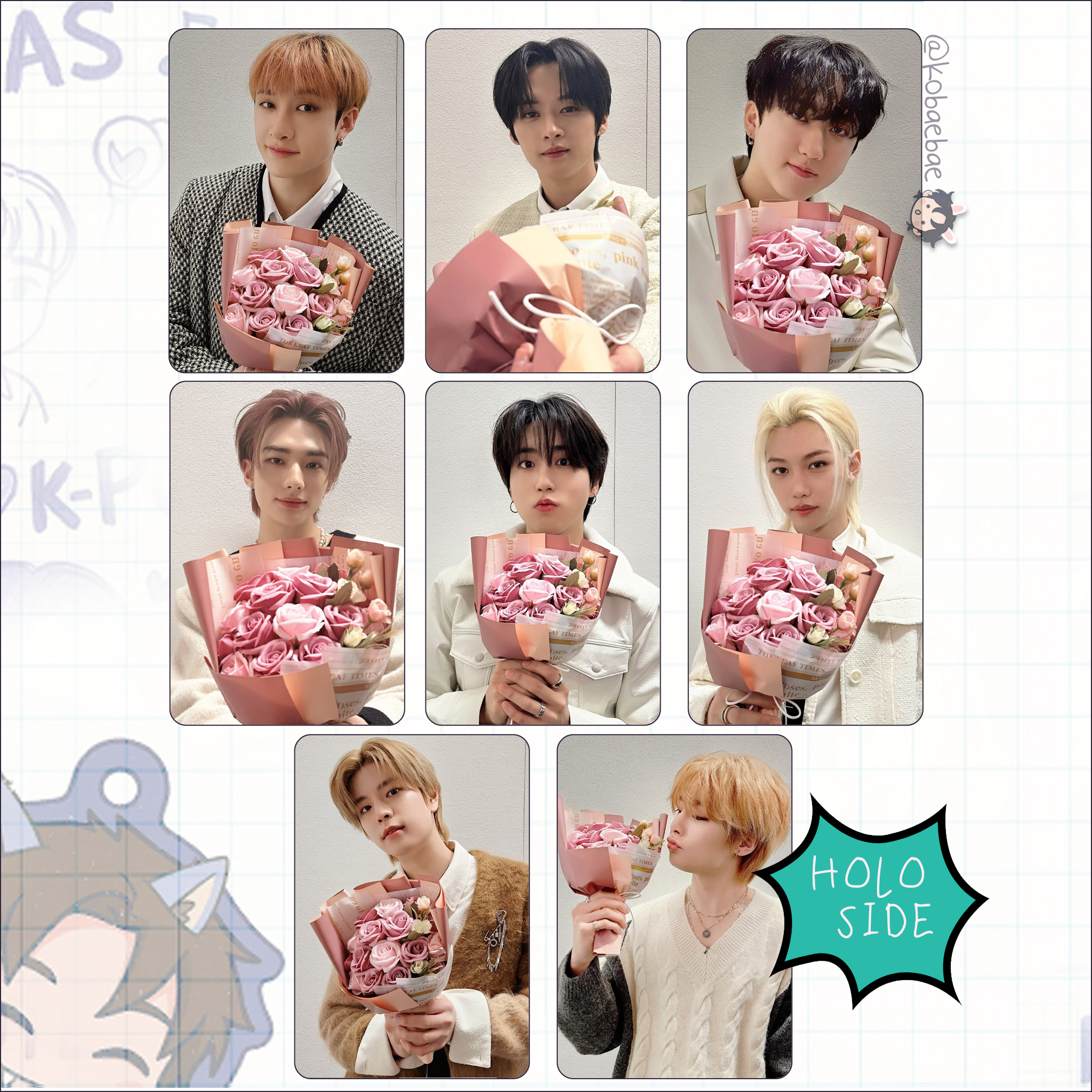 Skz - White Day set  handmade photocards kpop inspired - Holo set 1