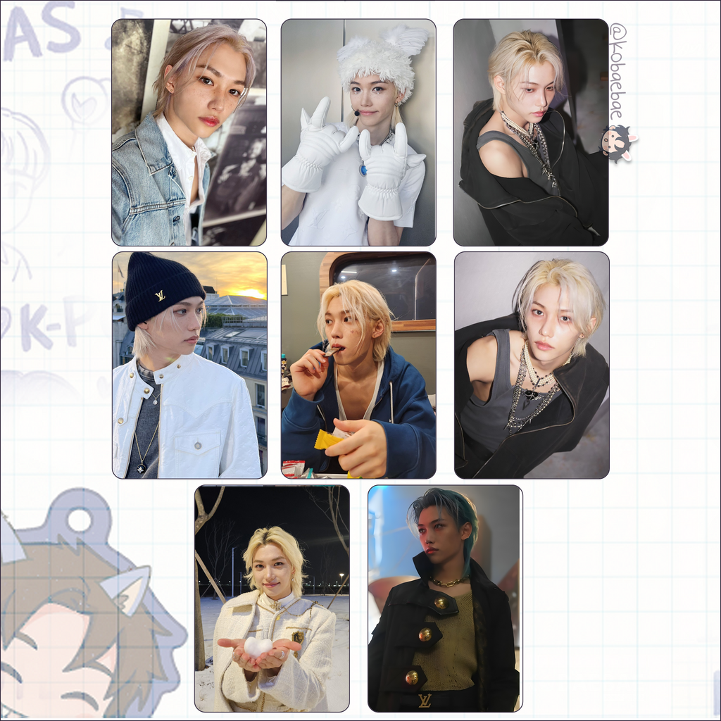 Stray Kids (Skz) - Lix Handmade photocards kpop inspired - Bias set 7