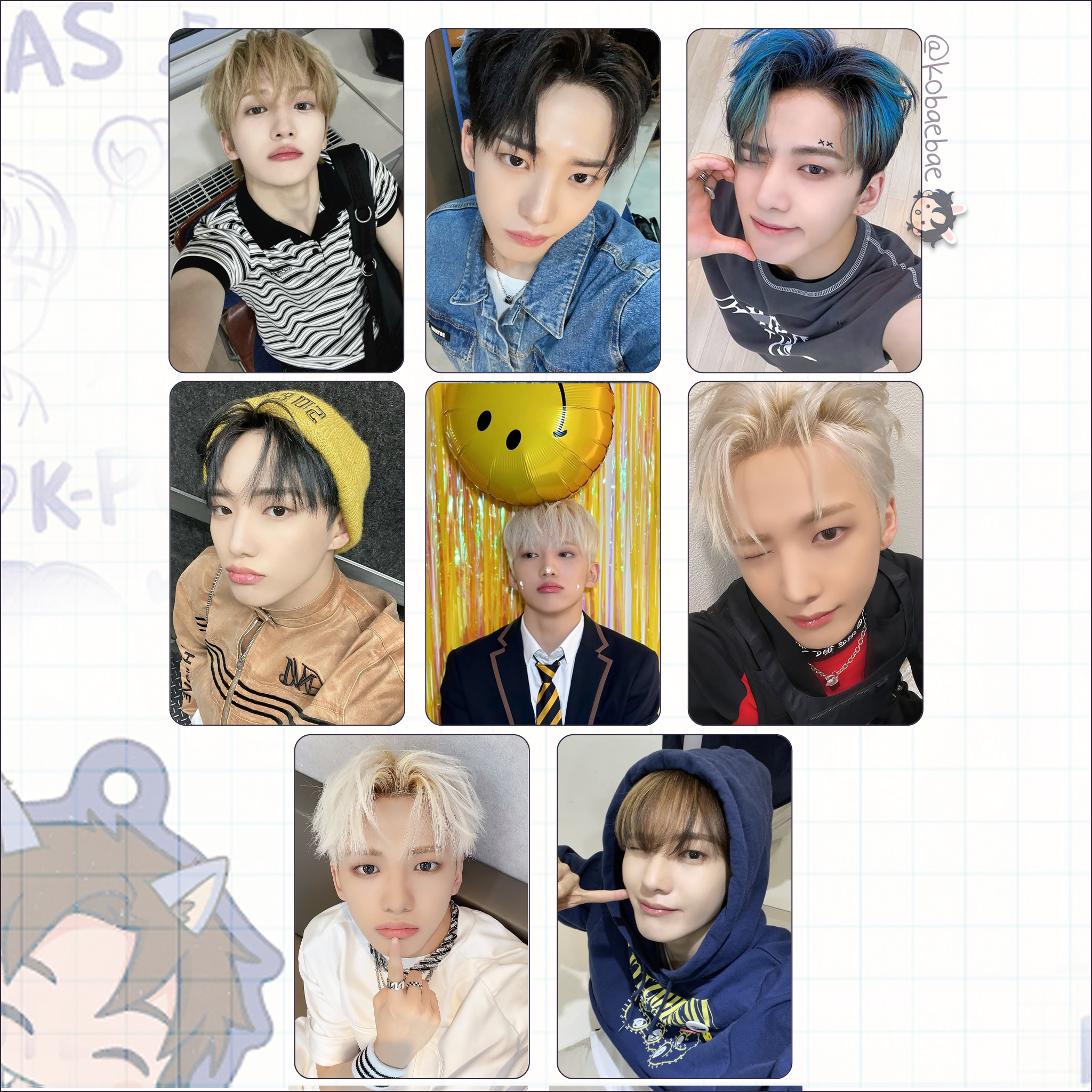 Xkrs - Minjae handmade photocards kpop inspired - Set 1