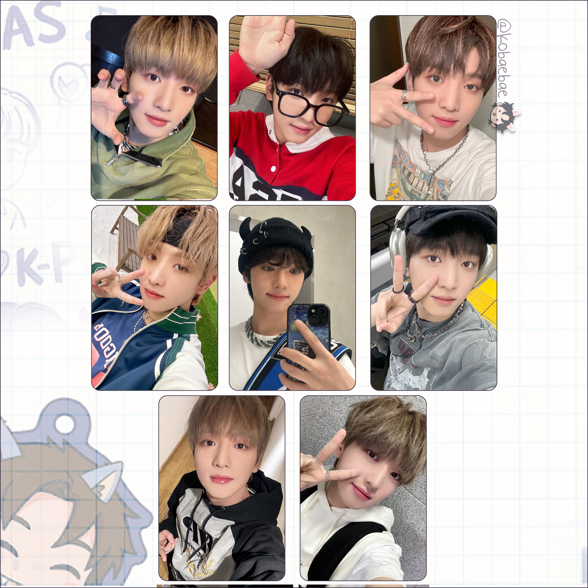 Xkrs - Yujun handmade photocards kpop inspired - Set 1