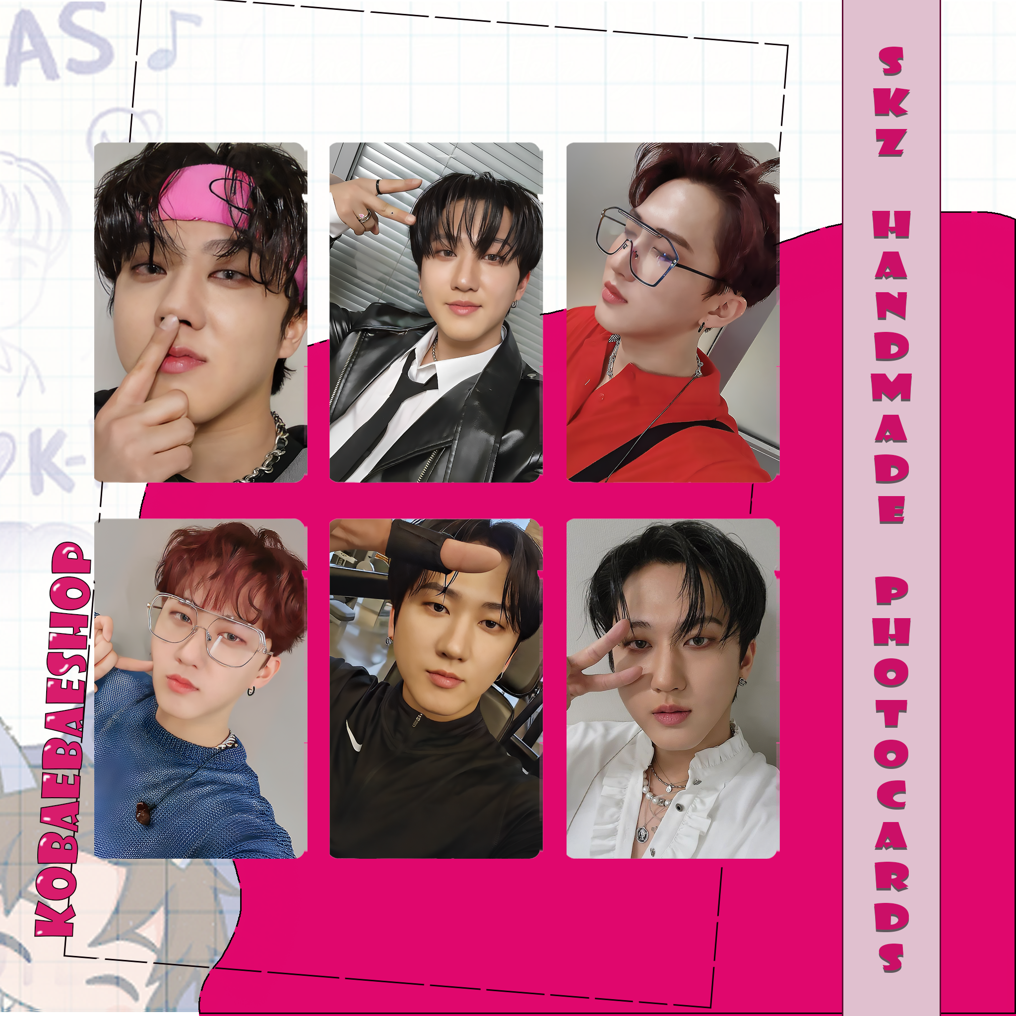 Skz - Bin handmade photocards kpop inspired - Set 3