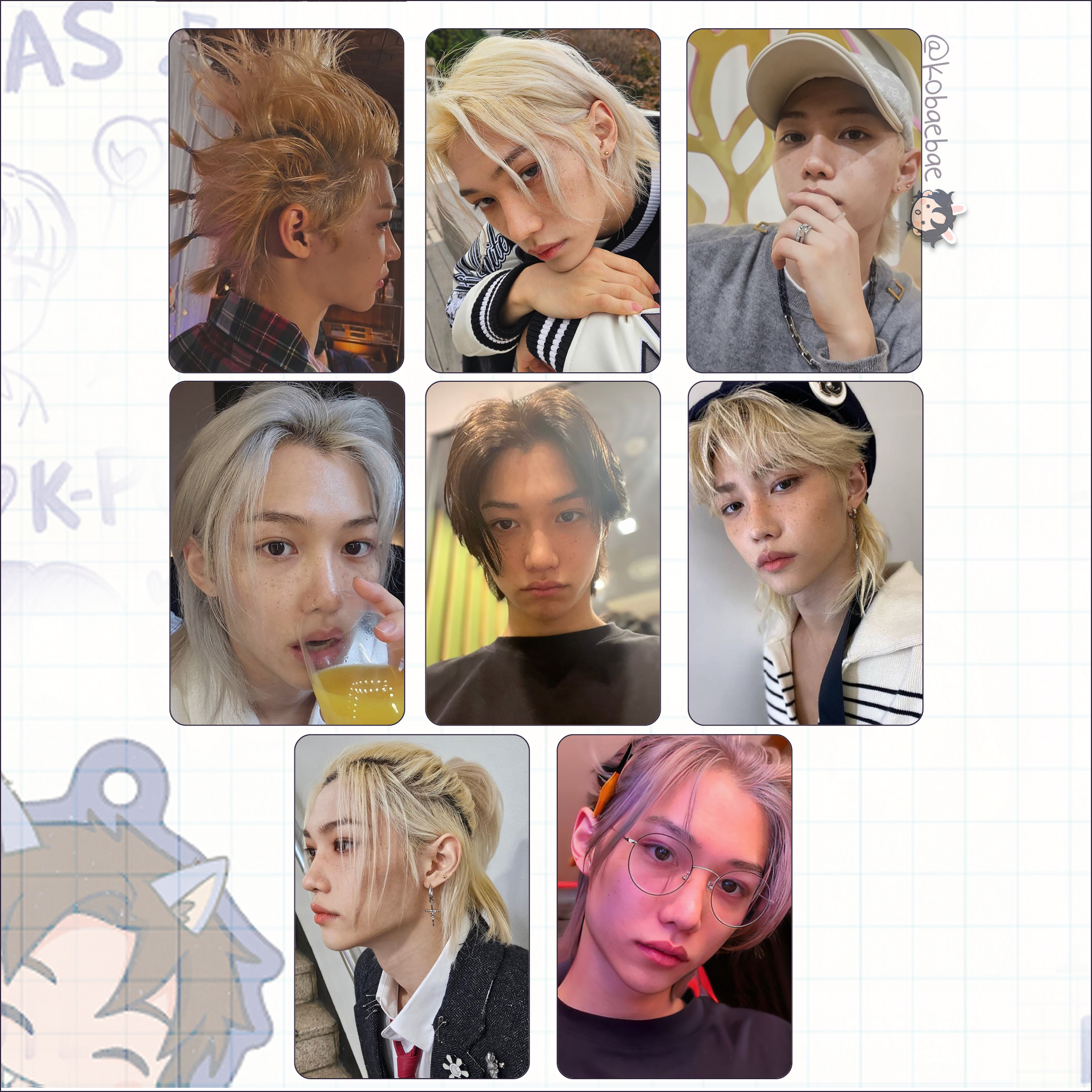 Skz (Stray Kids) - Lix handmade photocards kpop inspired - Set 6