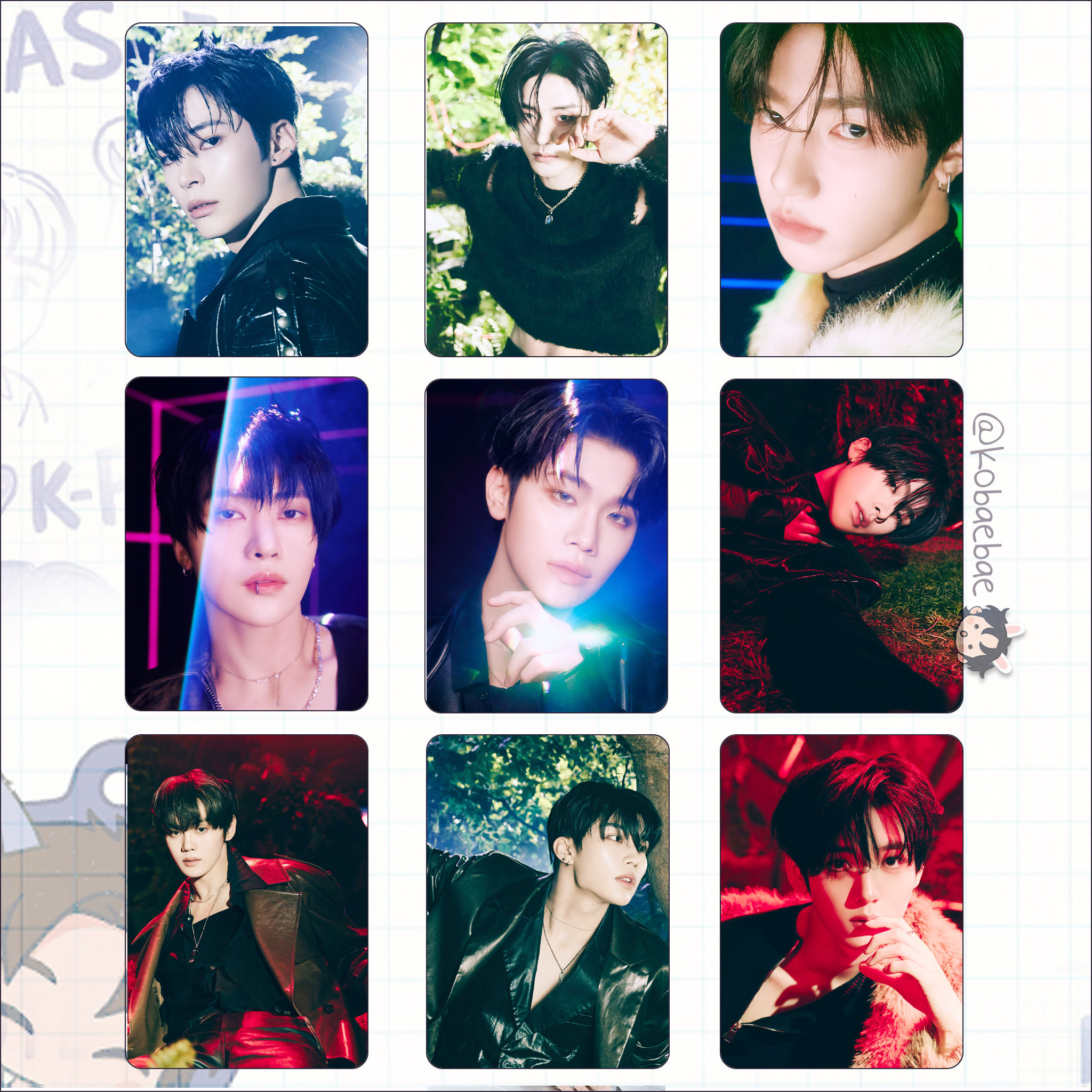 Zb1 - Blue Parad. Handmade photocards kpop inspired - Seek vers. ot9