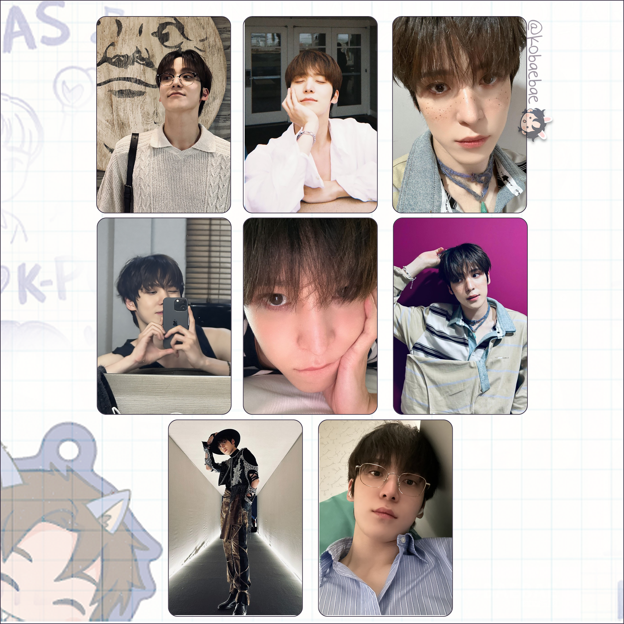 Atz - Yunho handmade photocards kpop inspired - Set 6