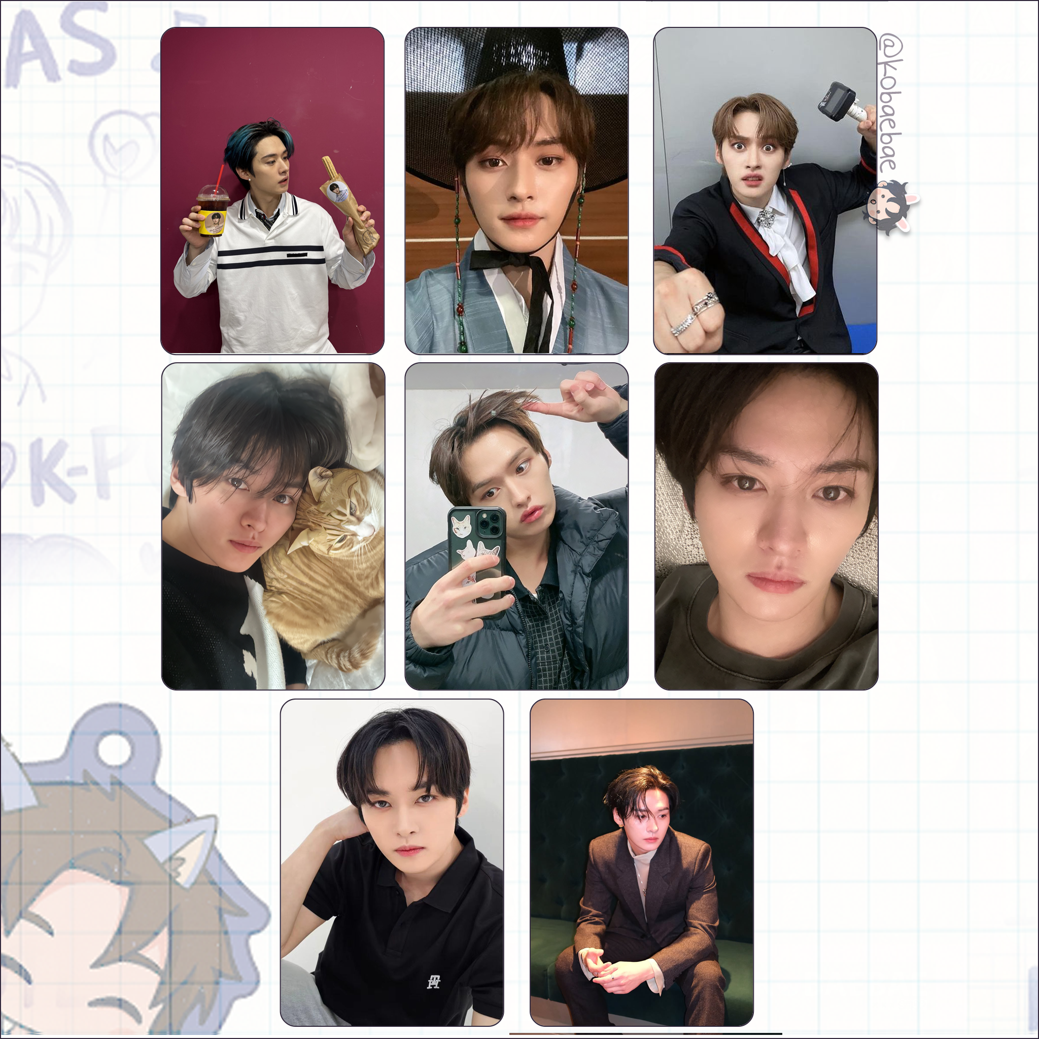 Skz (Stray Kids) - Lee Know handmade photocards kpop inspired - Set 9