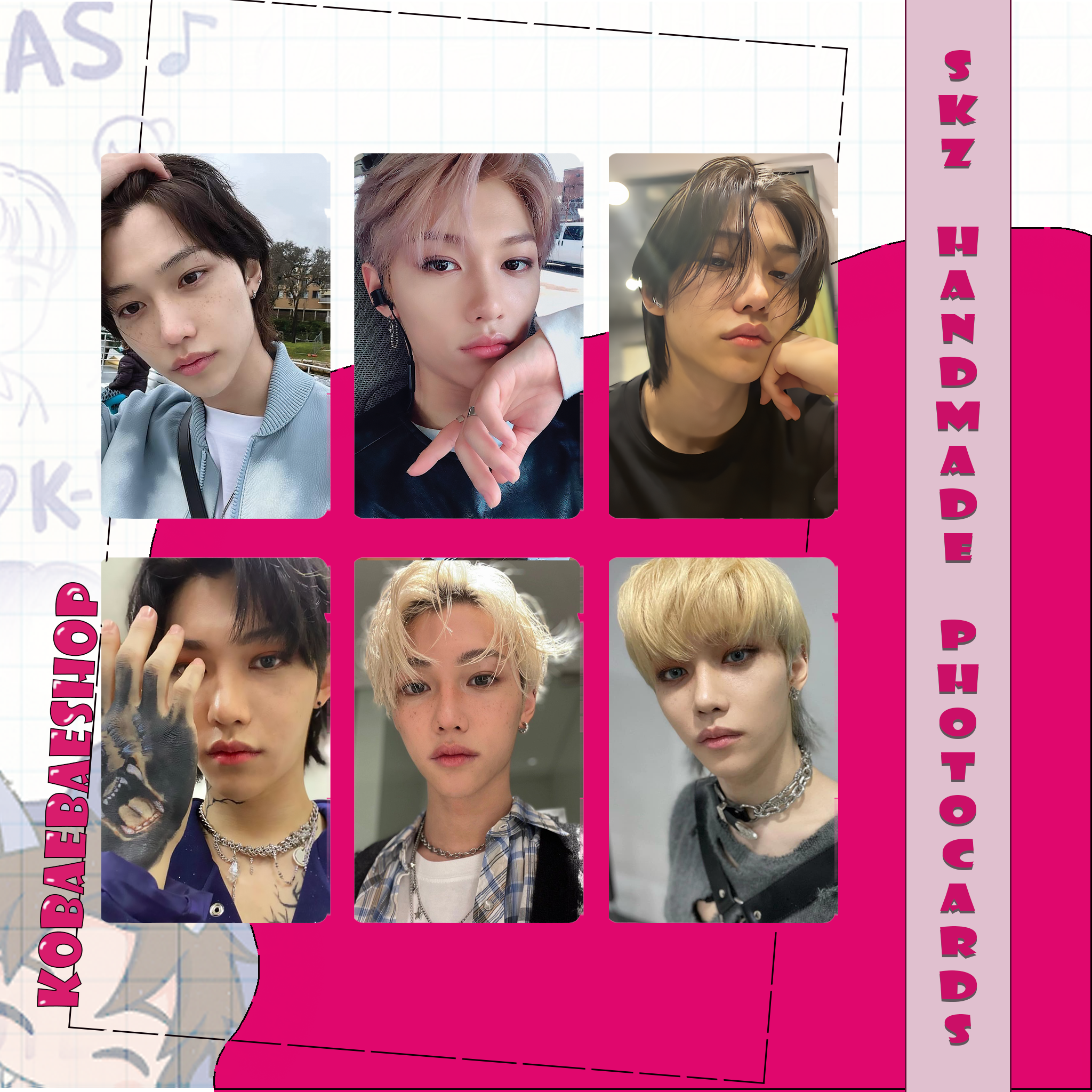 Skz - Lix handmade photocards kpop inspired - Set 3