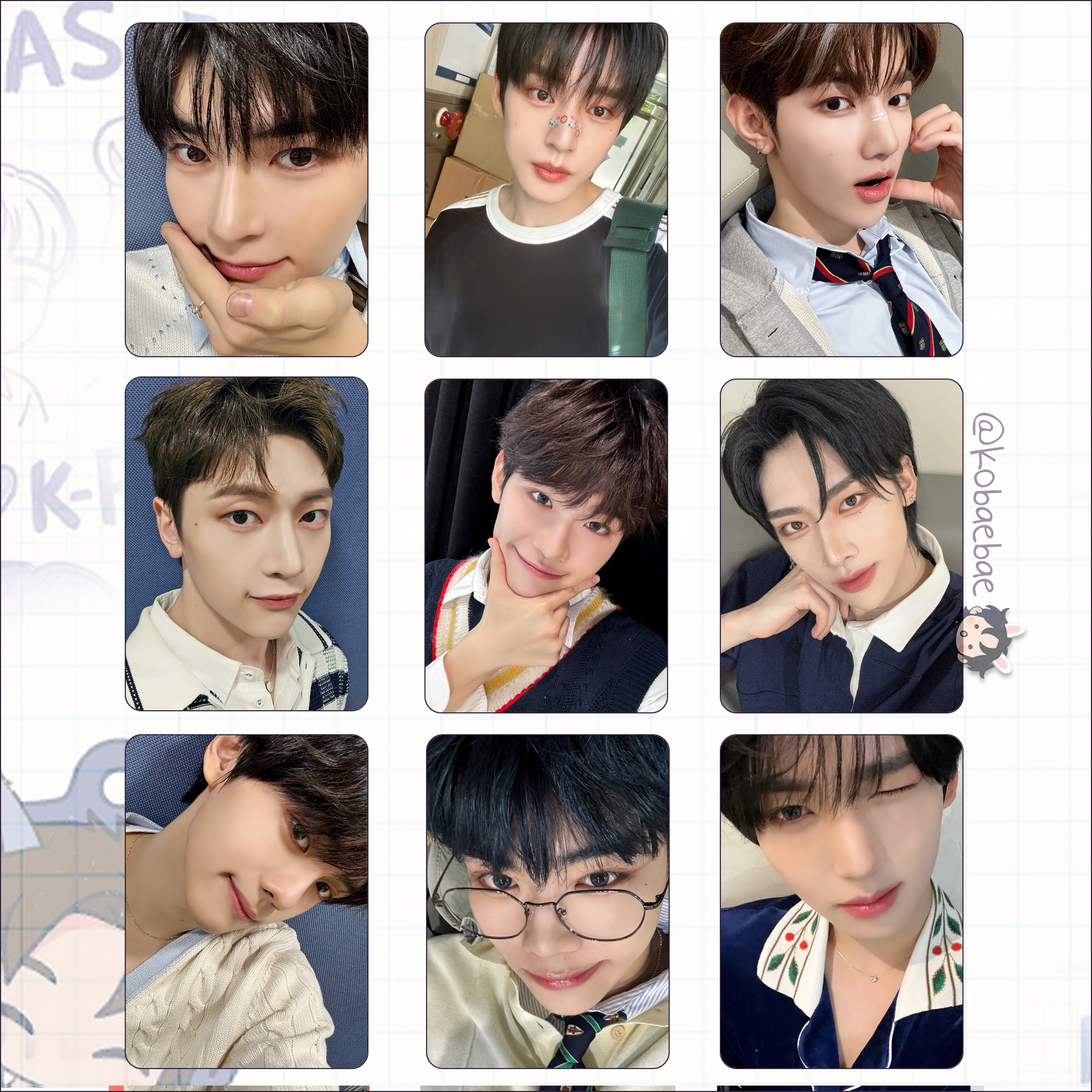 Zb1 - Weibo Handmade photocards kpop inspired - Bias set ot9