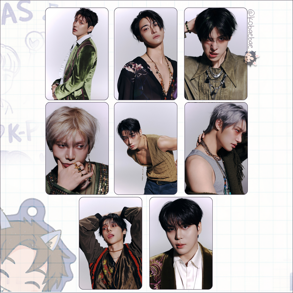 Ateez - G.H. 5 handmade photocards kpop inspired - set 2