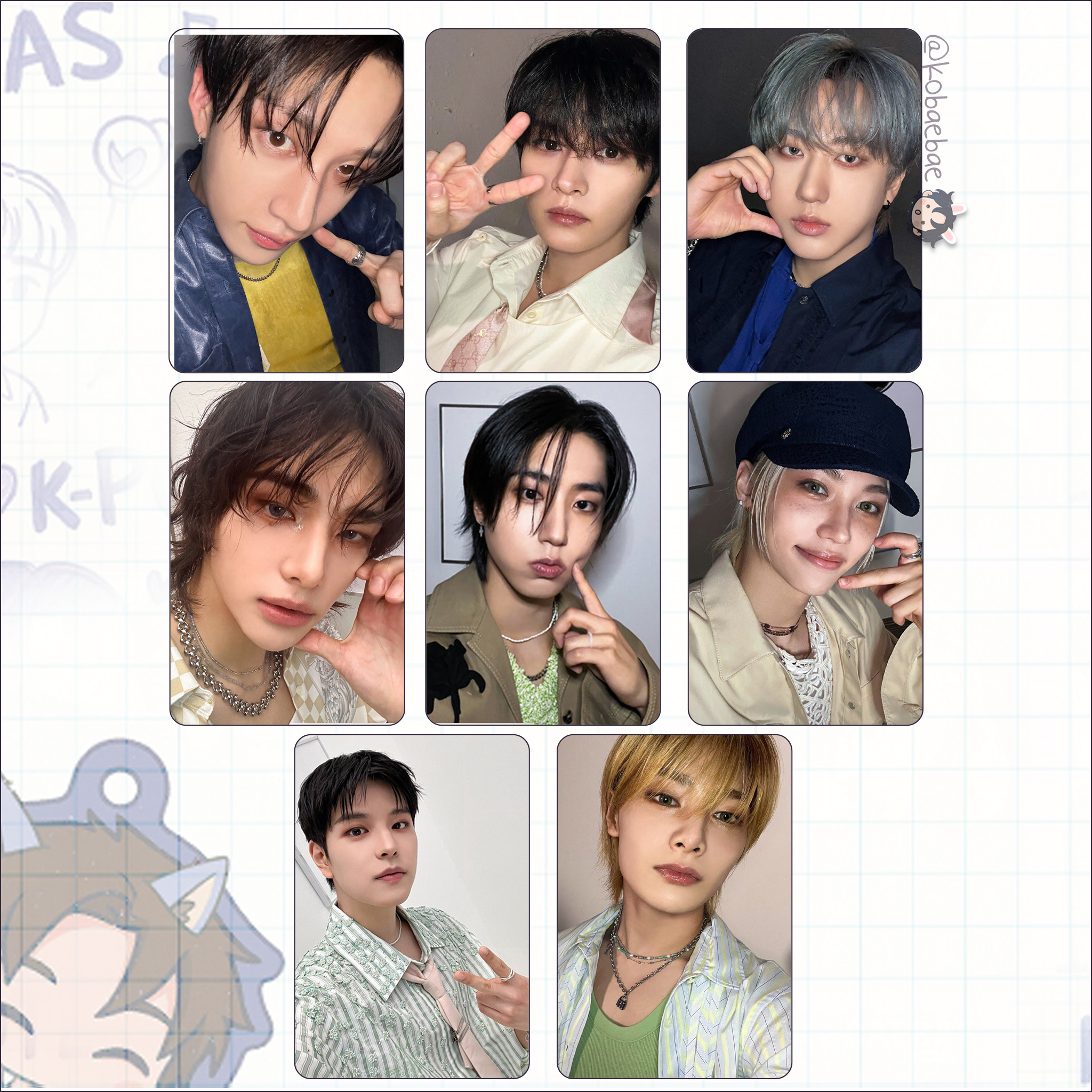 Skz - Handmade photocards kpop inspired - M.elon set 2