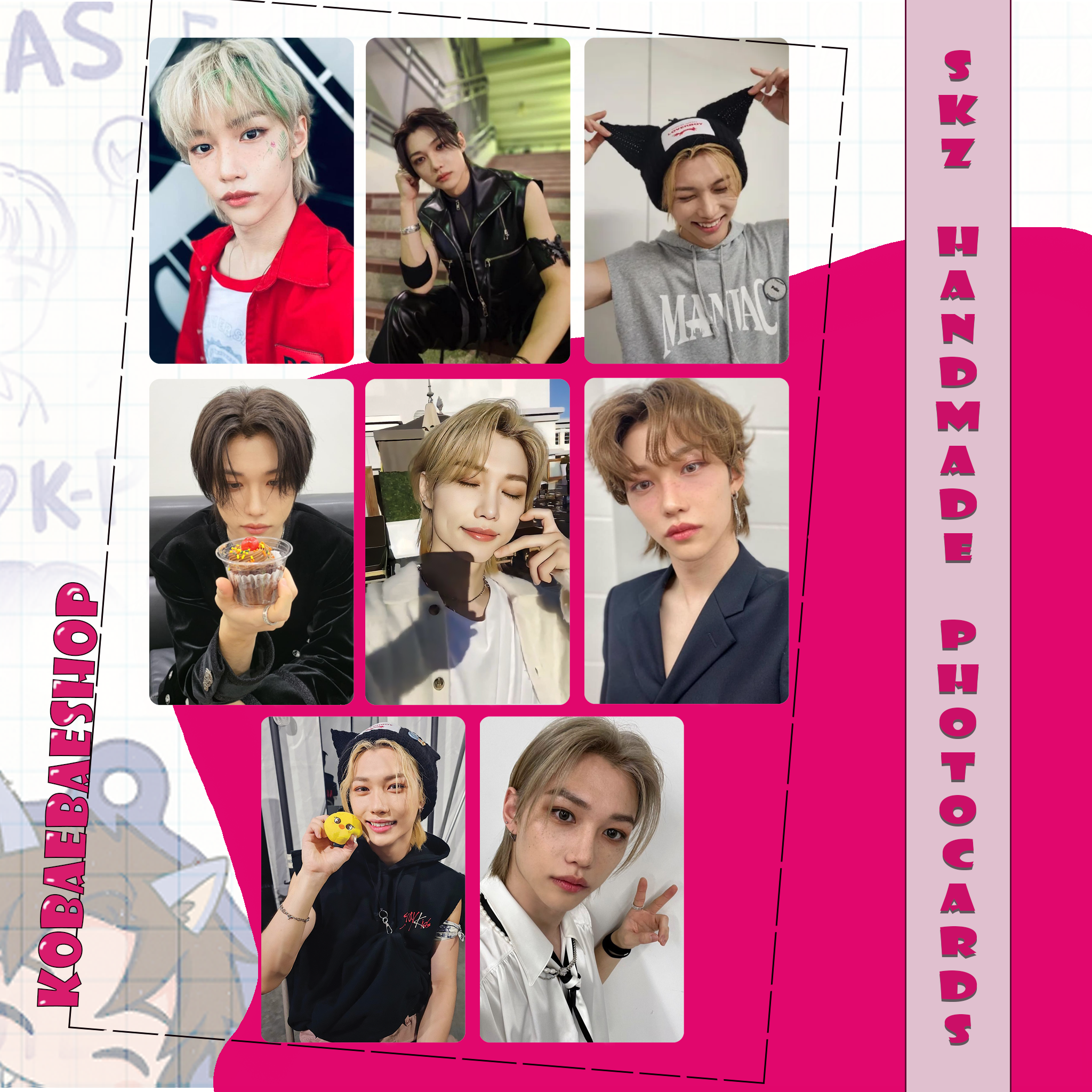Skz - Lix Handmade photocards kpop inspired - Bias set 4
