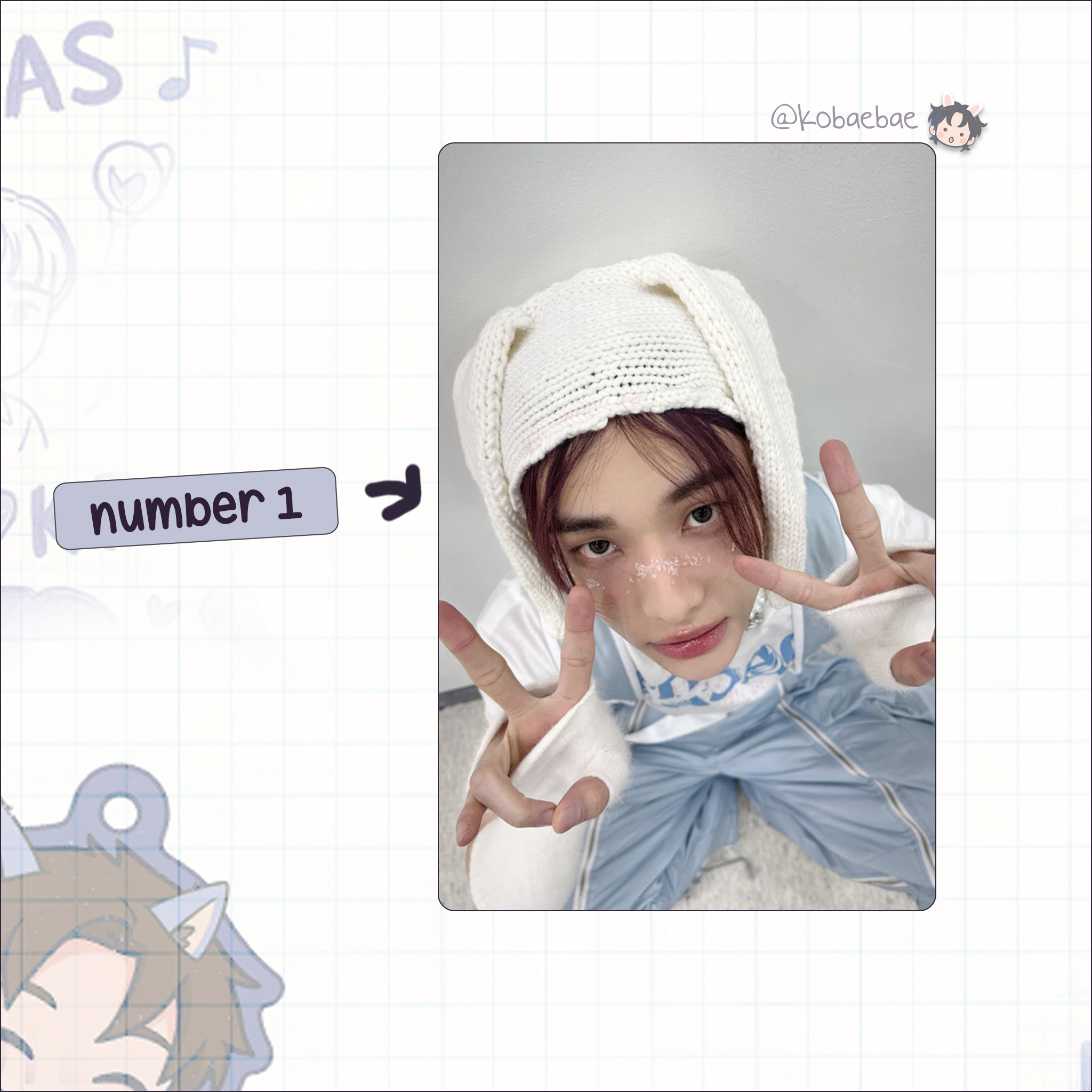 Skz (Stray Kids) - Hyunjin handmade photocards kpop inspired - Set 8