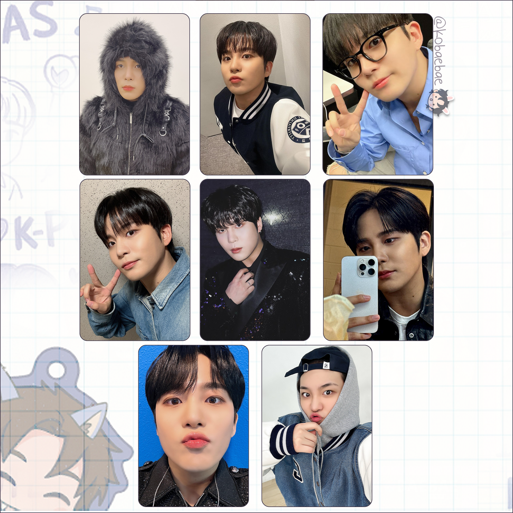 Atz - Jongho handmade photocards kpop inspired - Set 5