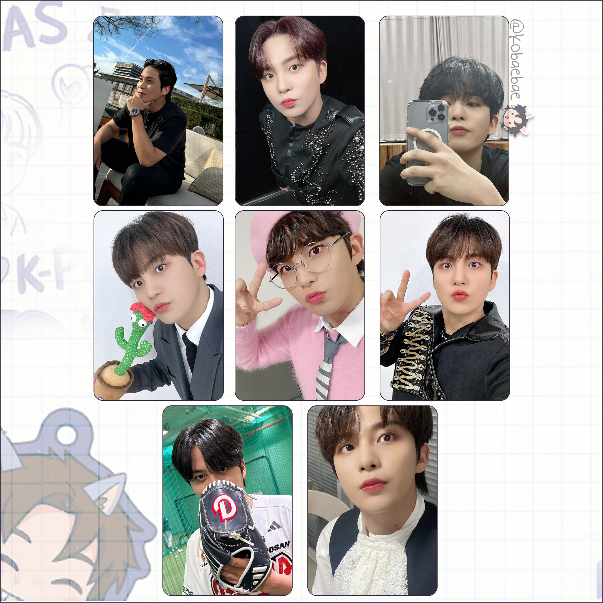 Atz - Jongho handmade photocards kpop inspired - Set 4