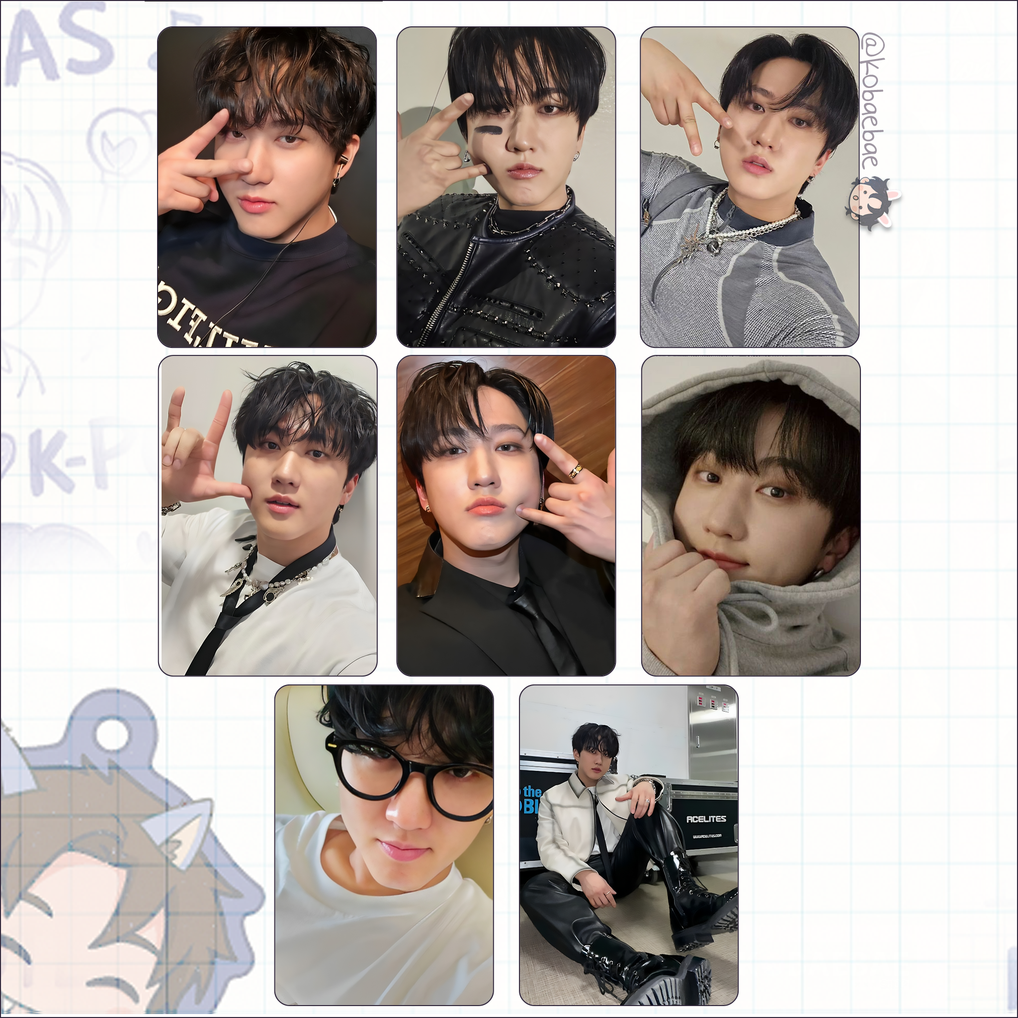 Stray Kids (Skz) - Bin Handmade photocards kpop inspired - Bias set 7