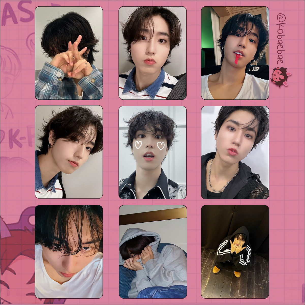 Skz (Stray Kids) - Han handmade photocards kpop inspired - Set 9