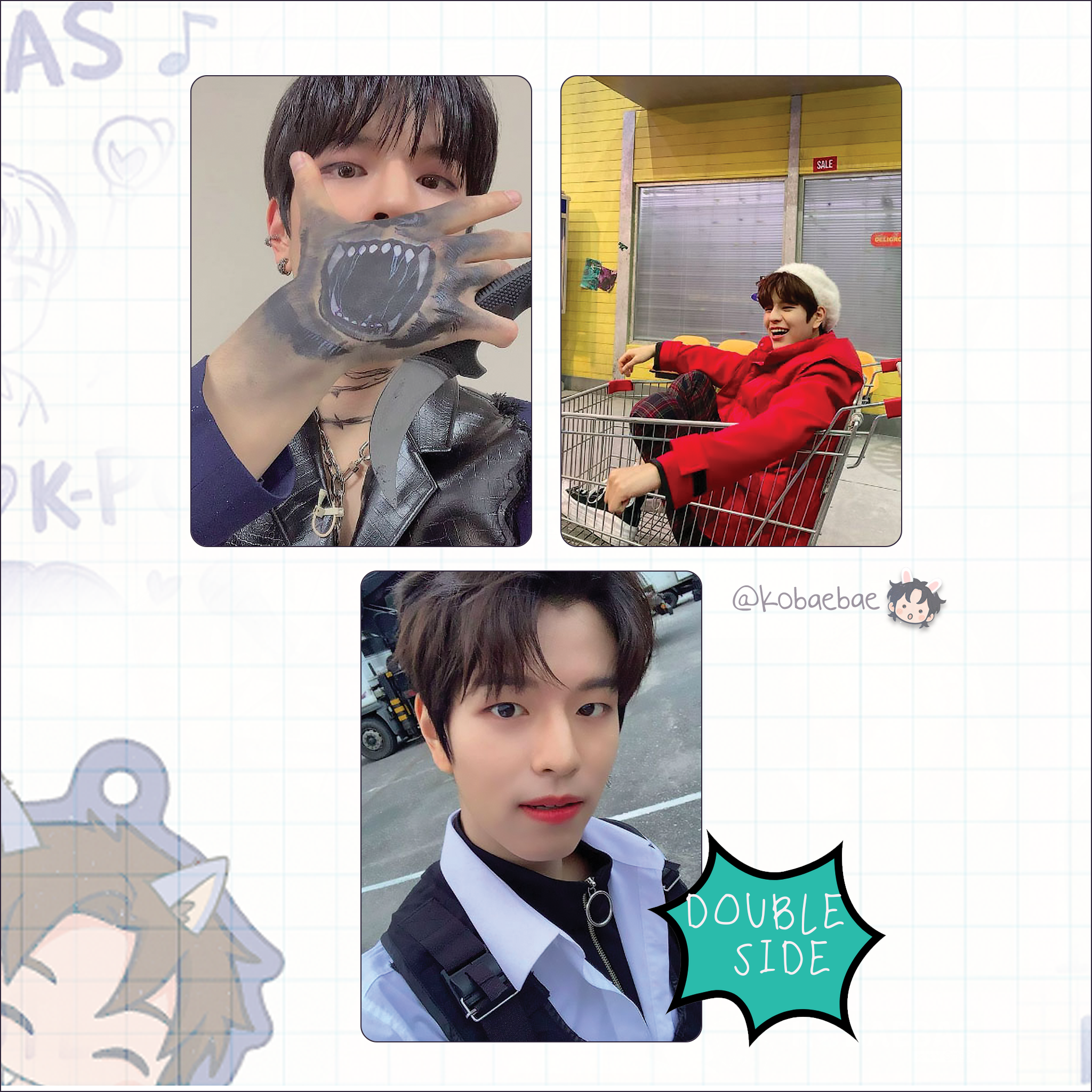 Stray Kids (Skz) - Min Handmade photocards kpop inspired - Double side pack