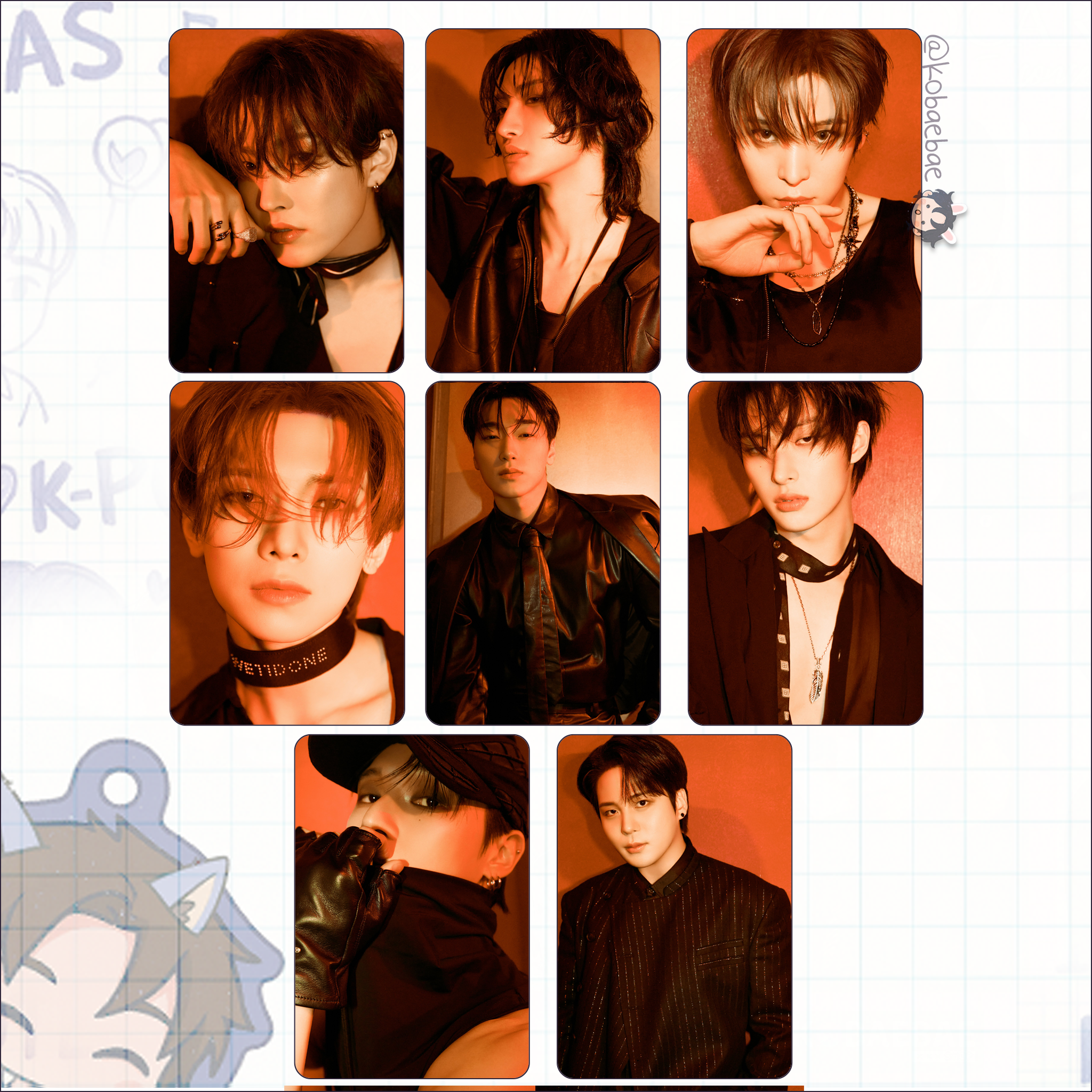 Atz - Golden H. 3 -  Handmade photocards kpop inspired - Bias set 3