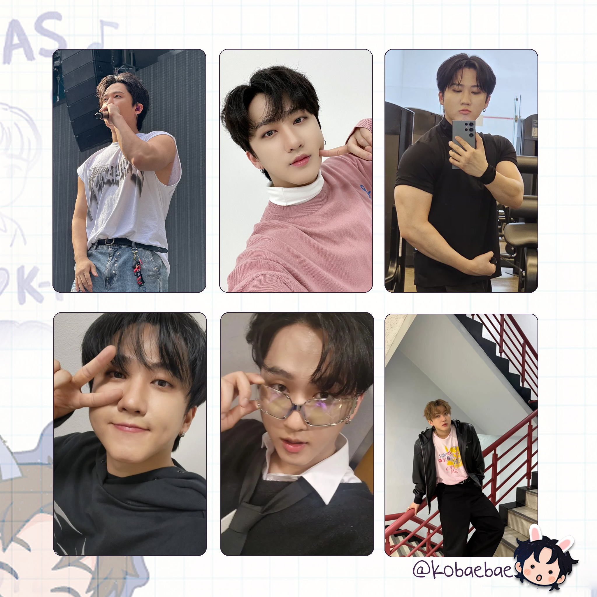 Stray Kids (Skz) - Bin Handmade photocards kpop inspired - Bias set 5