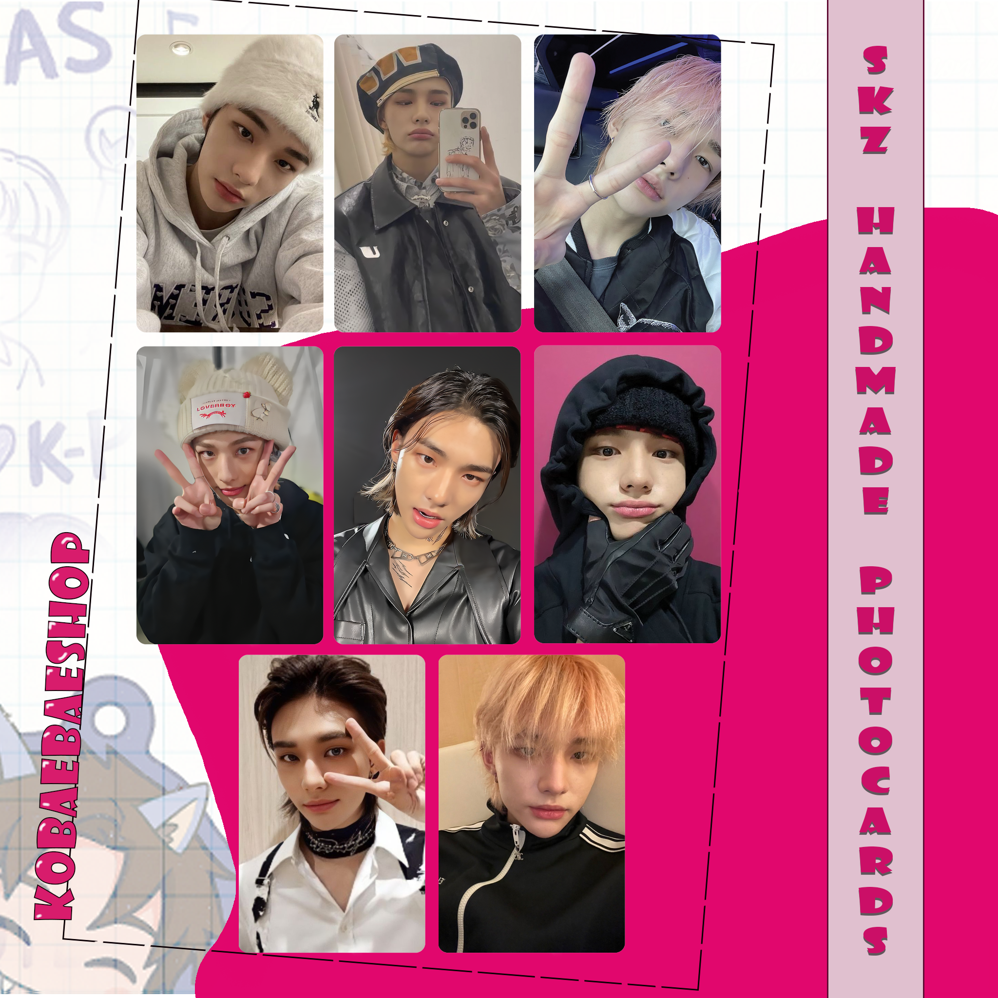 Skz - Hyune Handmade photocards kpop inspired - Bias set 4