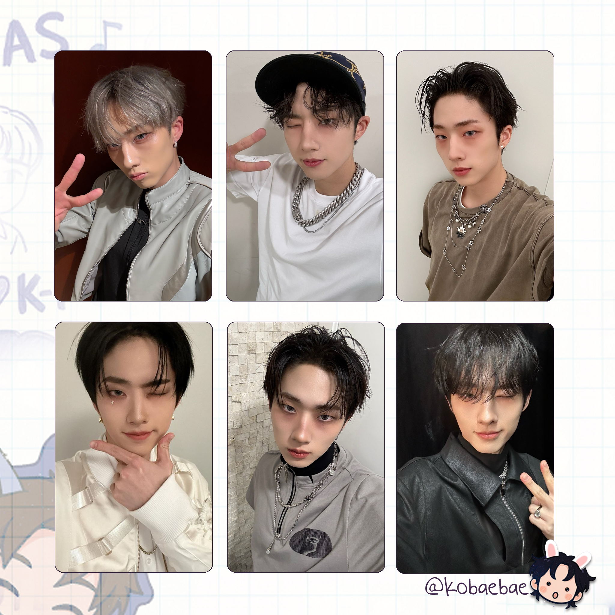 P1harmony - Jiung handmade photocards kpop inspired - Set 3