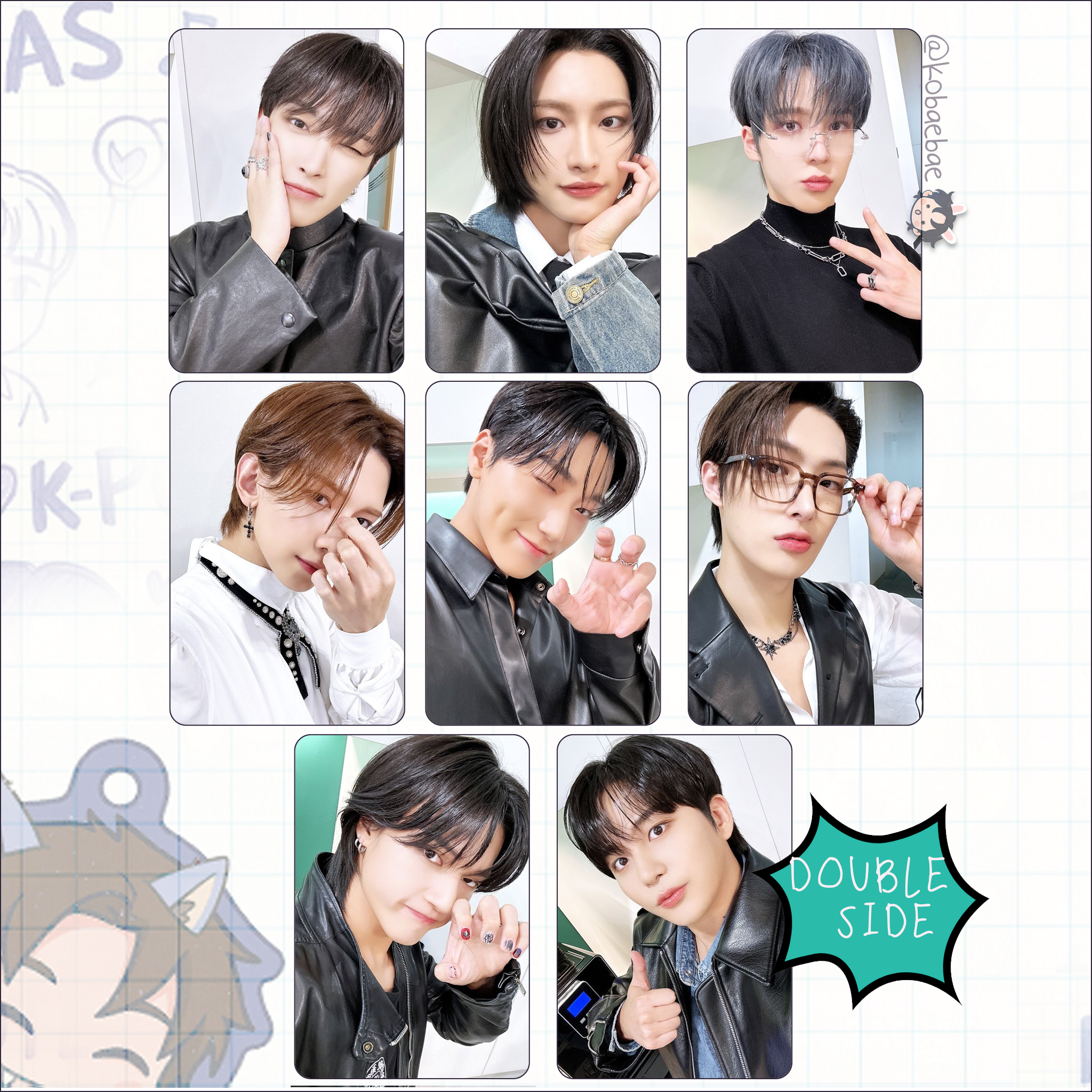 Atz - Teez Ray Handmade photocards kpop inspired - Double sideset